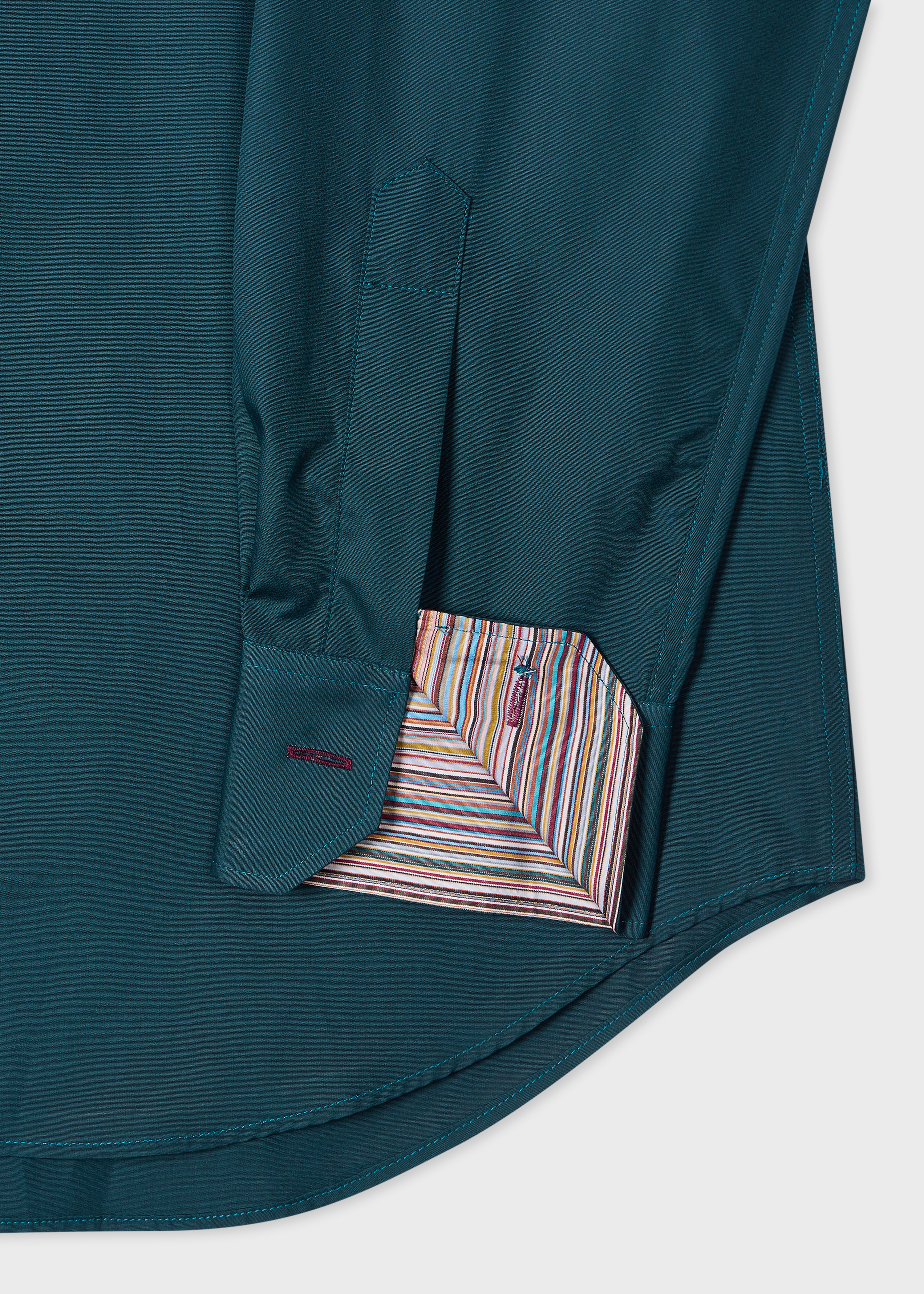 Tailored-Fit Dark Teal Cotton-Poplin Shirt