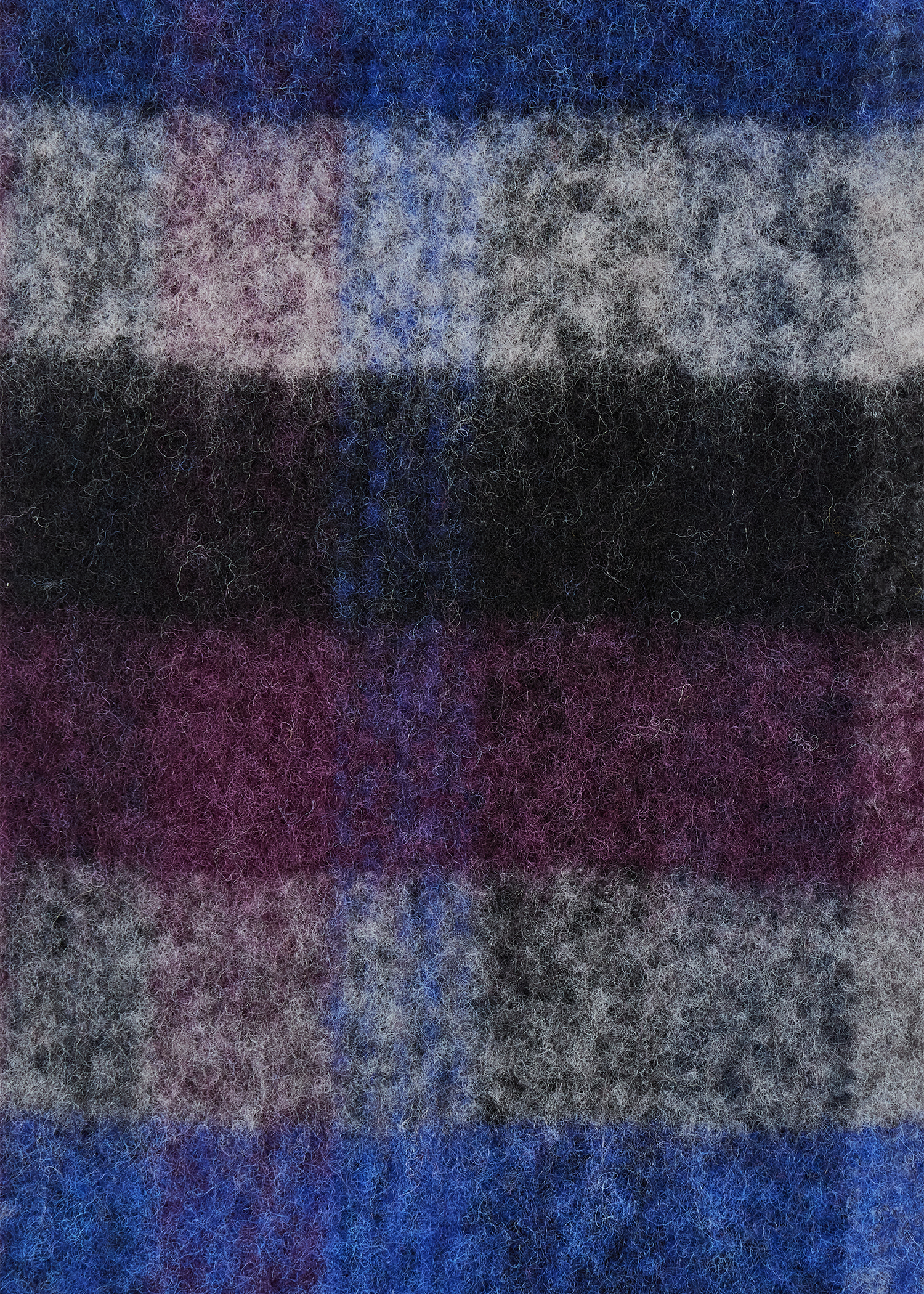 Navy Merino Wool Check Scarf