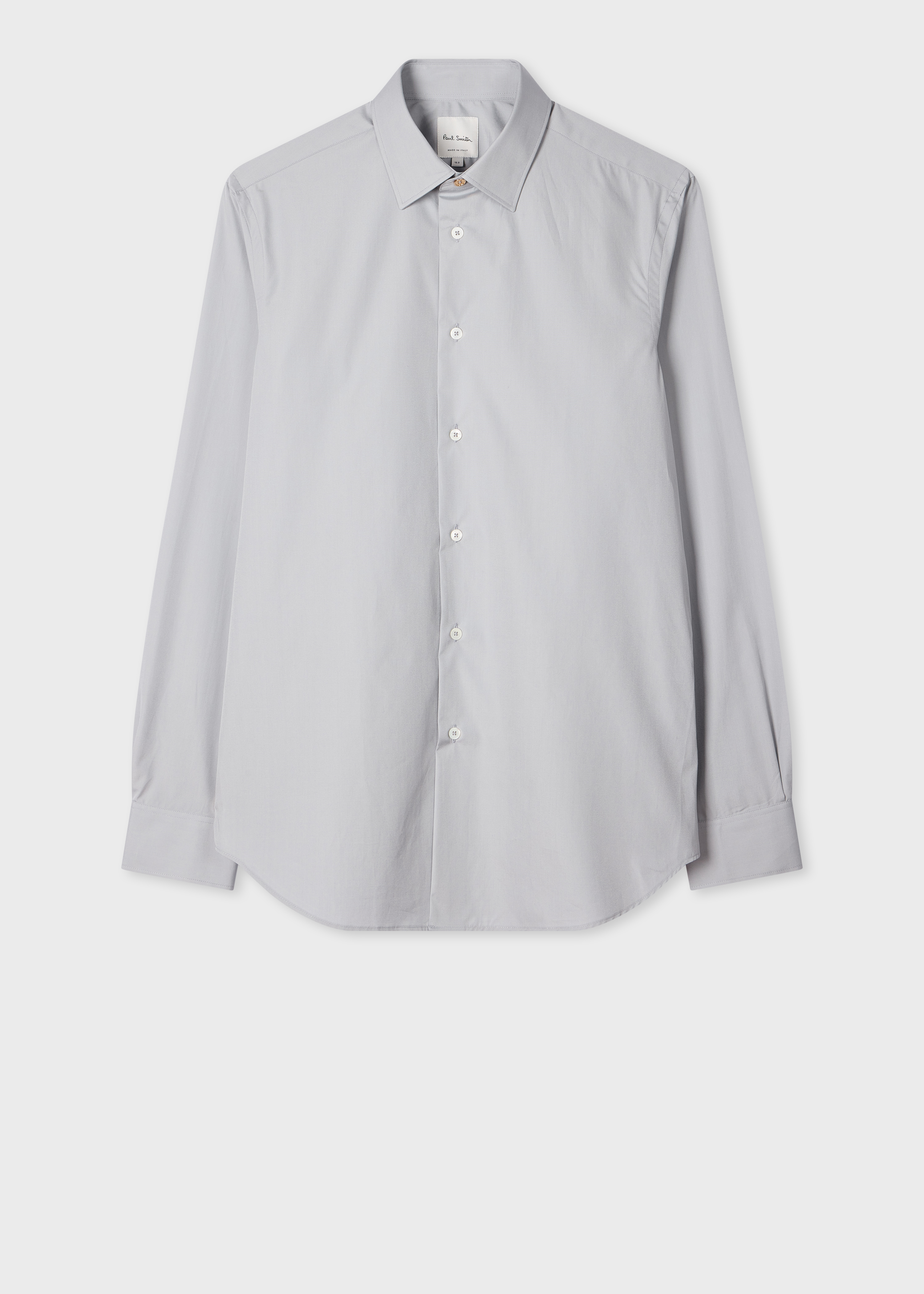 Tailored-Fit Soft Blue Cotton-Poplin Shirt