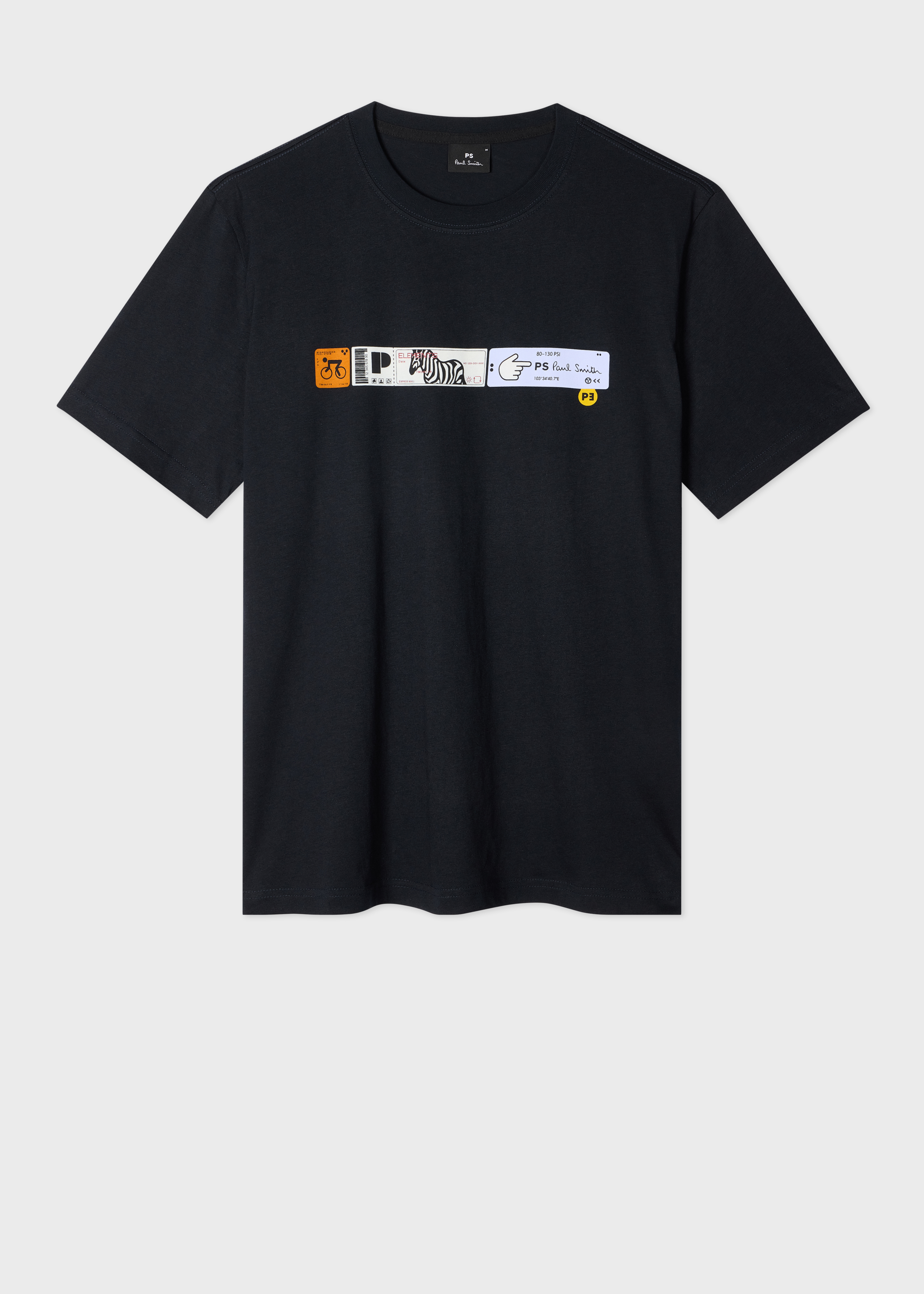Navy 'Tickets' Print T-Shirt