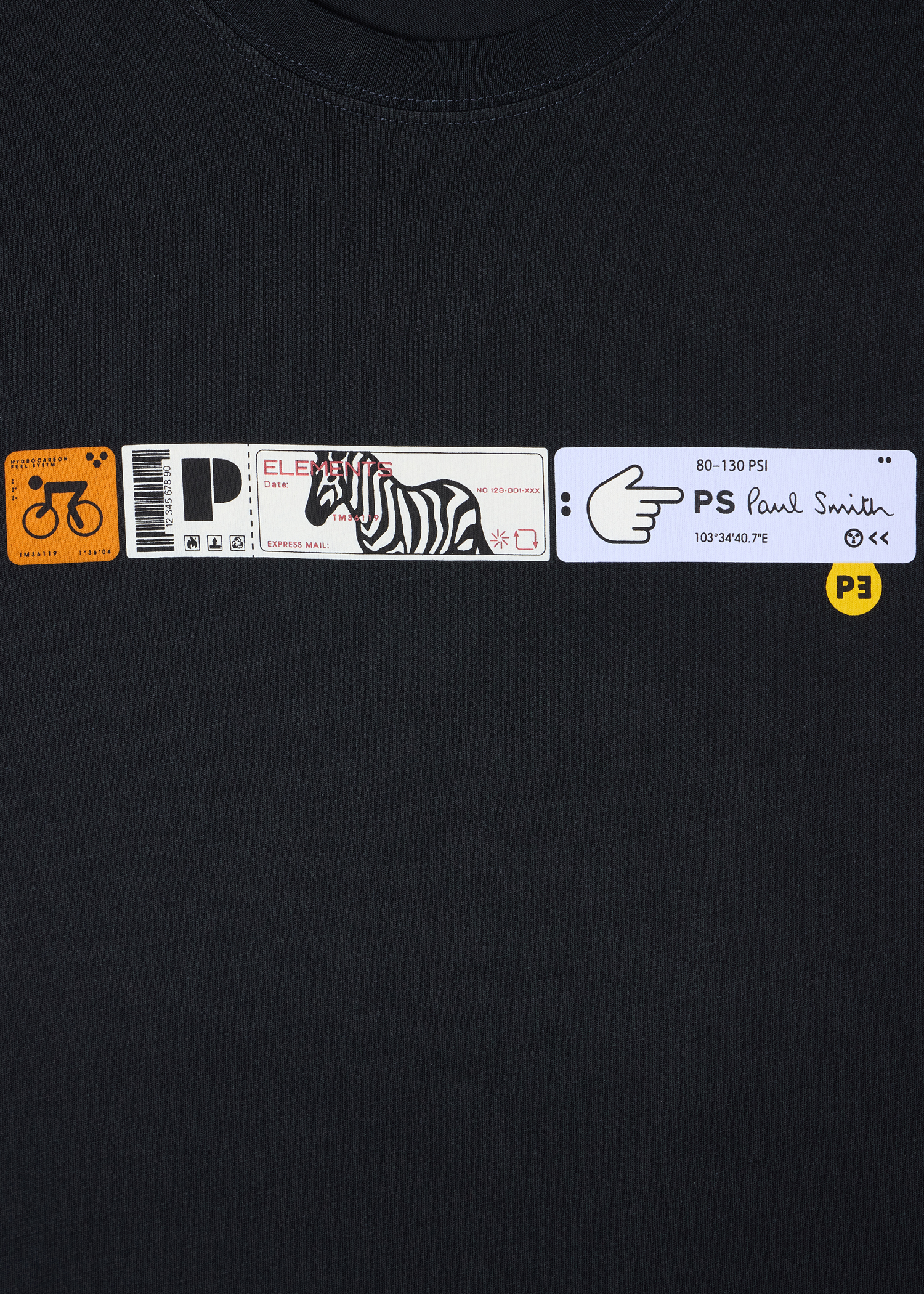 Navy 'Tickets' Print T-Shirt