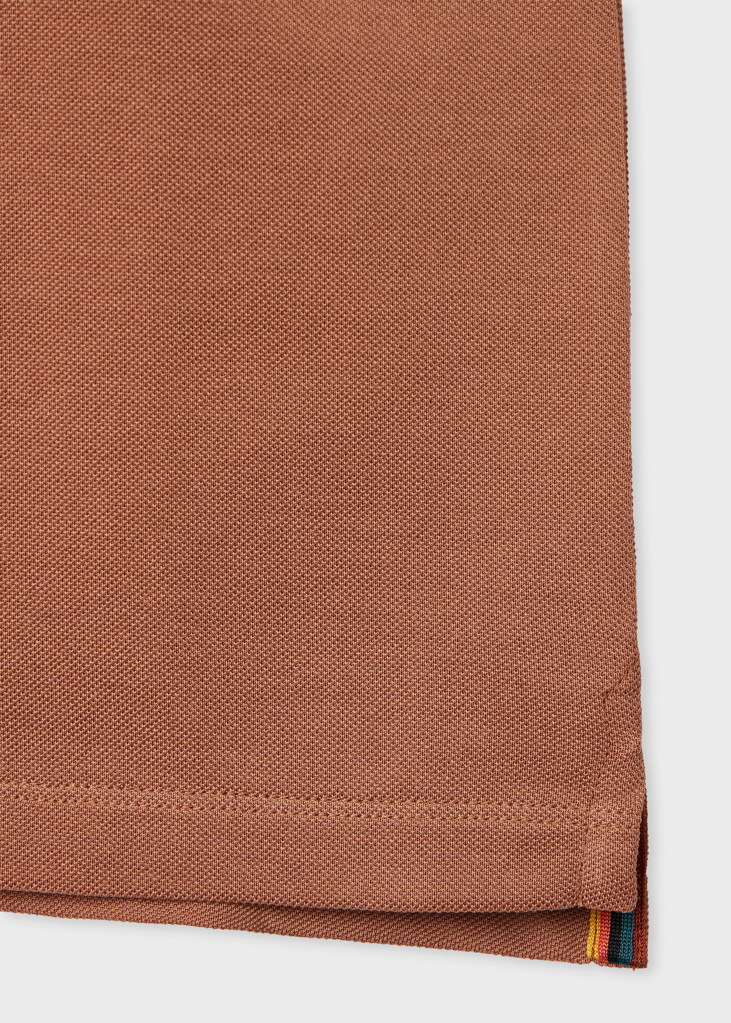 Terracotta Cotton 'Artist Stripe' Placket Polo Shirt