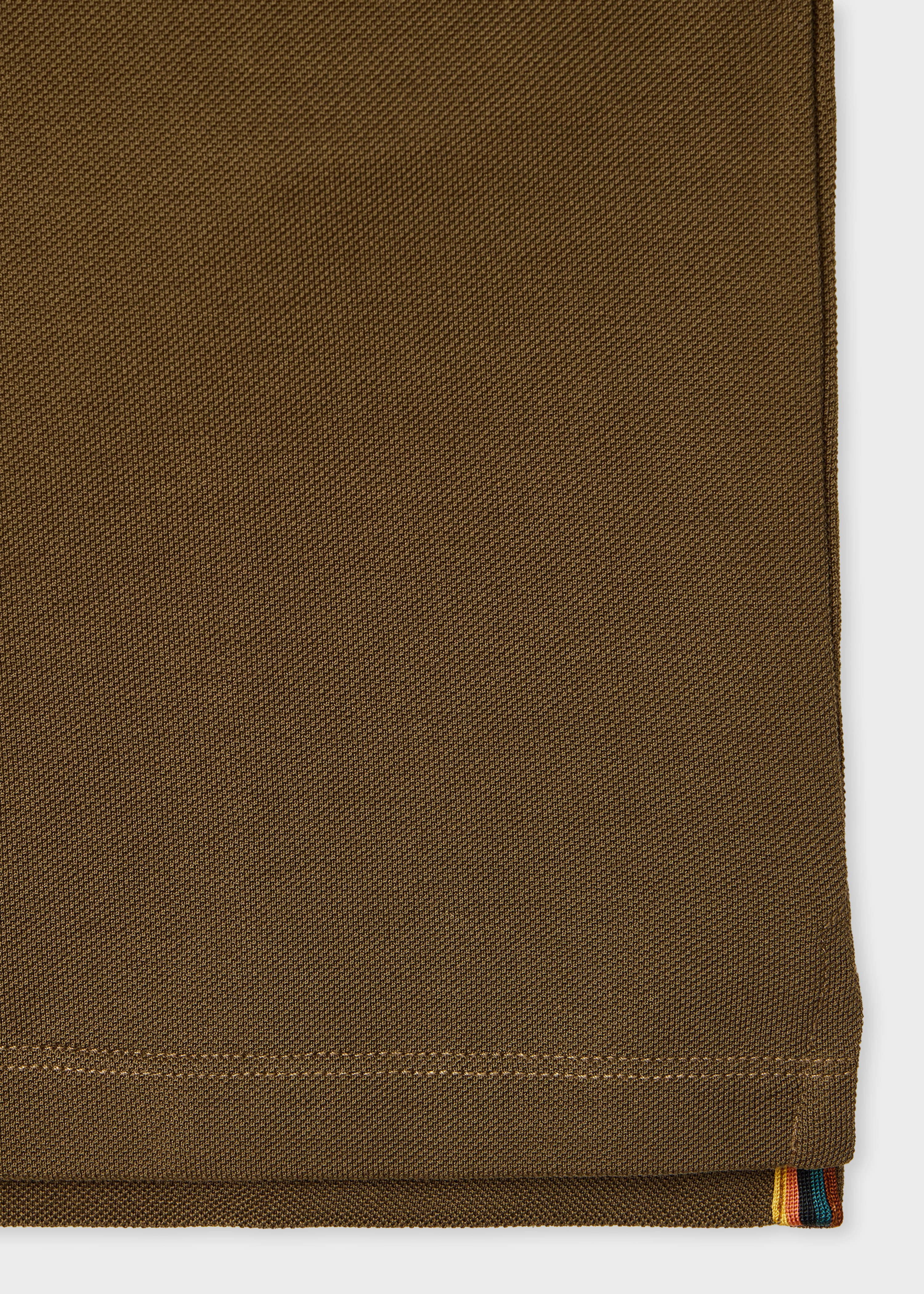 Light Khaki 'Artist Stripe' Placket Polo Shirt