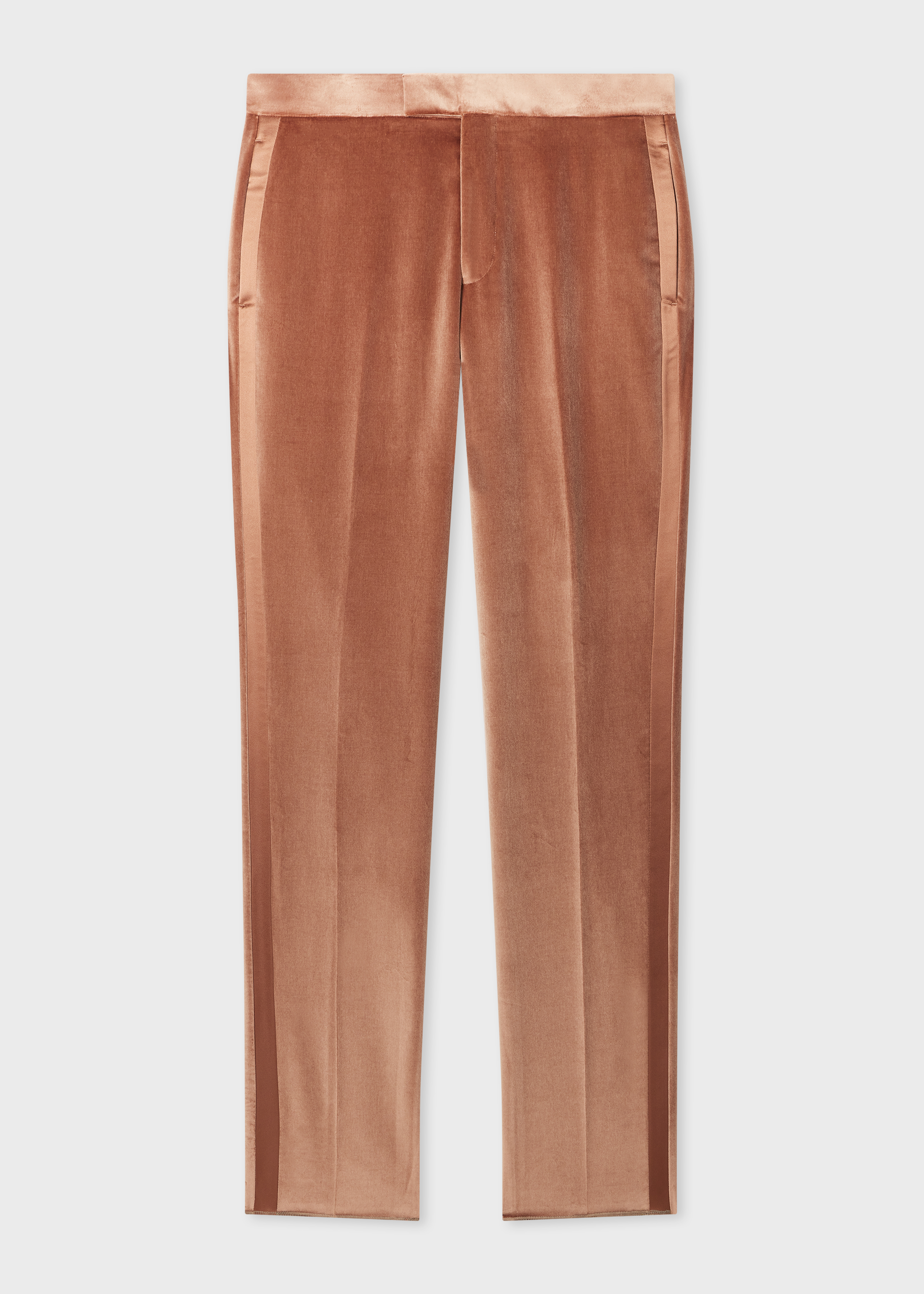 Tailored-Fit Dusty Brown Velvet Evening Trousers