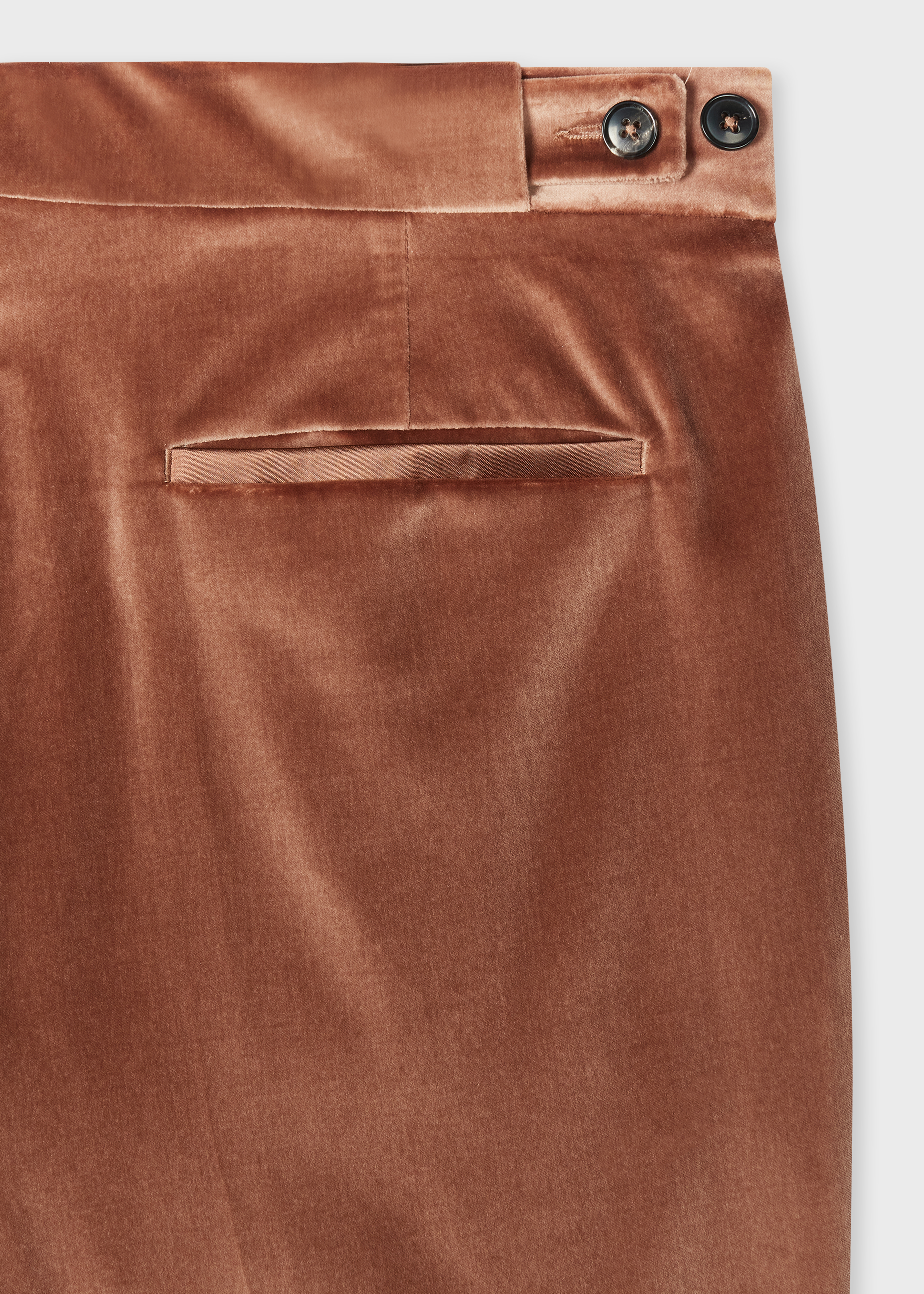 Tailored-Fit Dusty Brown Velvet Evening Trousers