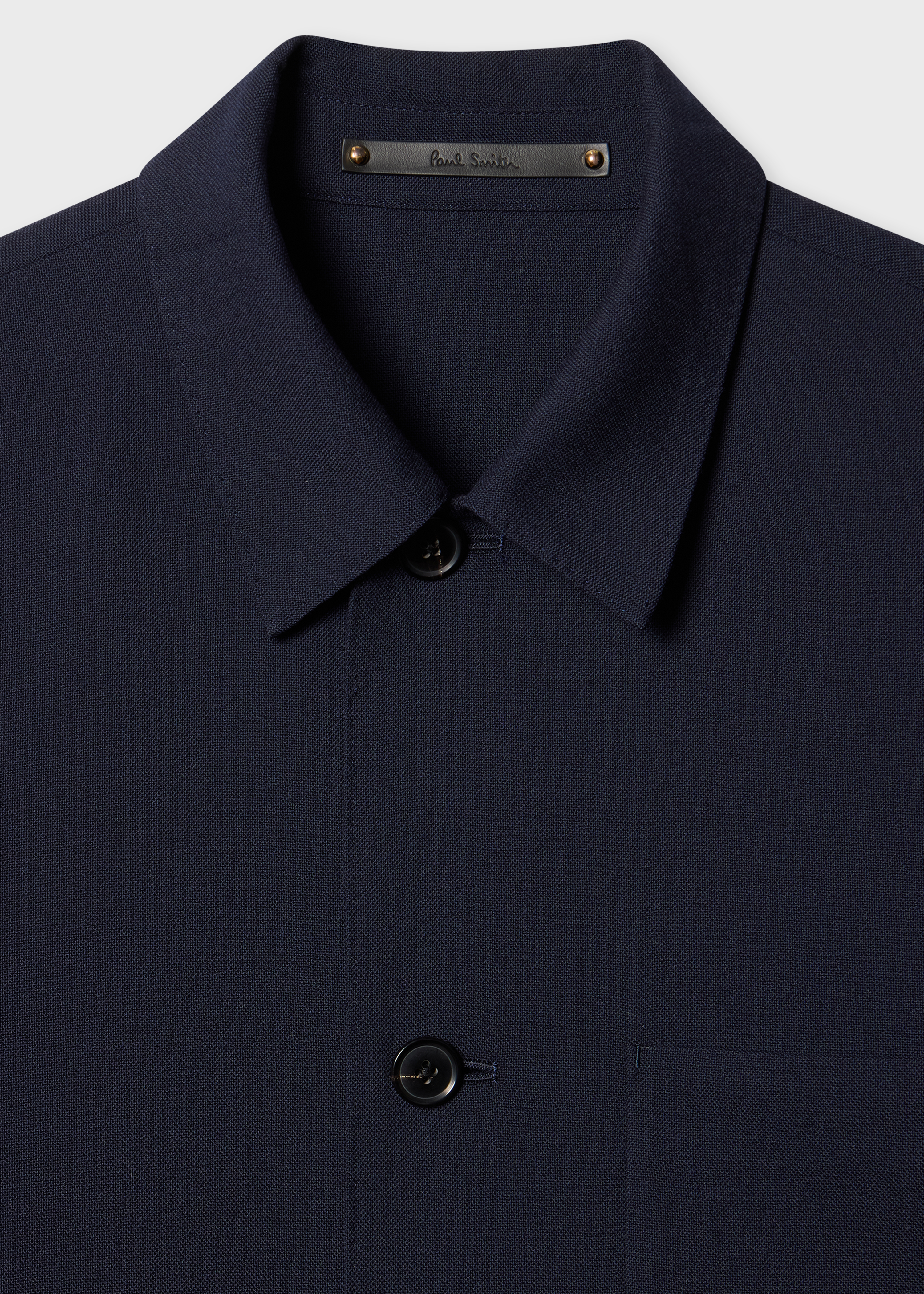 Navy Two-Ply Hopsack Wool Work Jacket