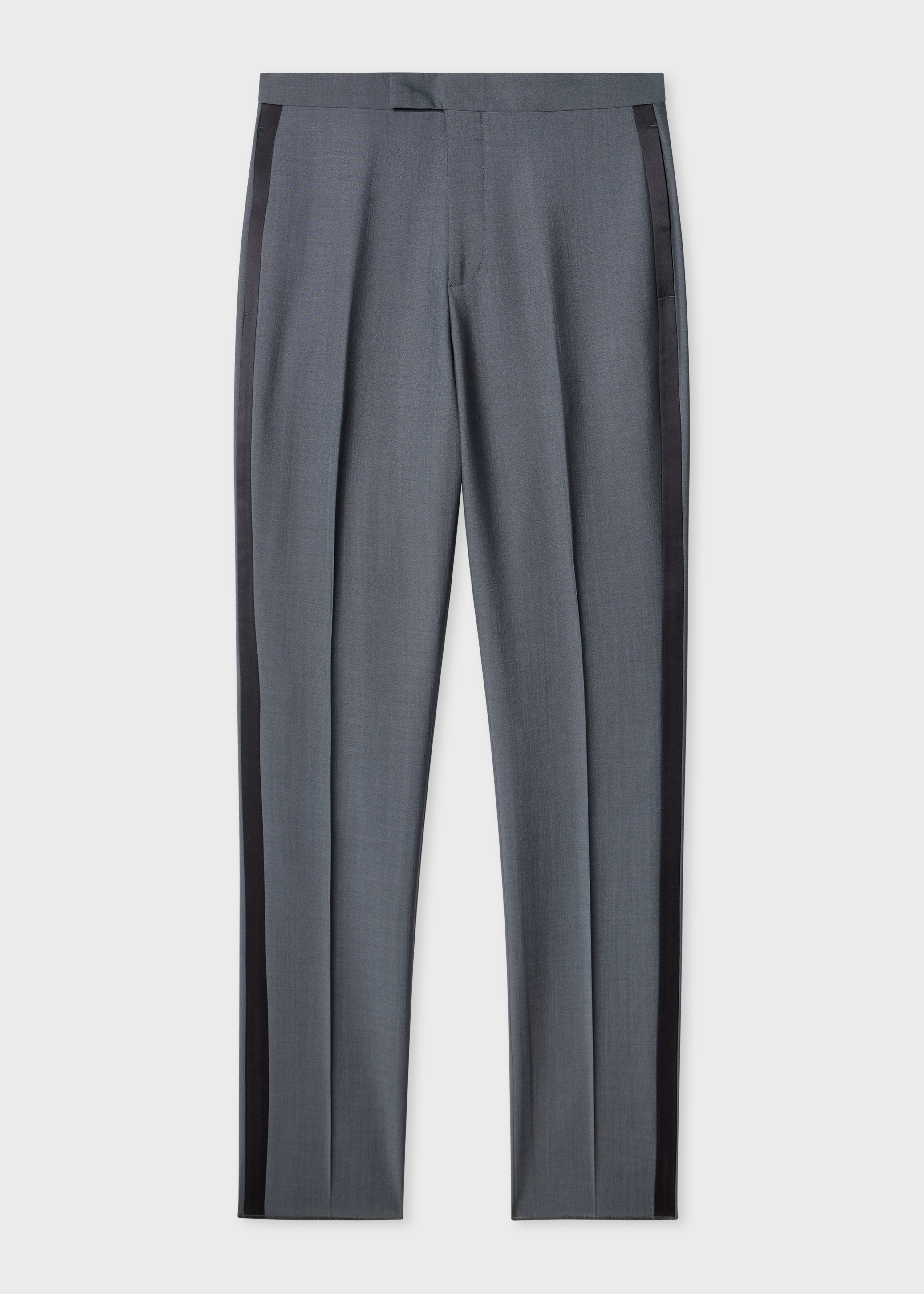 Tailored-Fit Slate Blue Wool-Mohair Evening Trousers