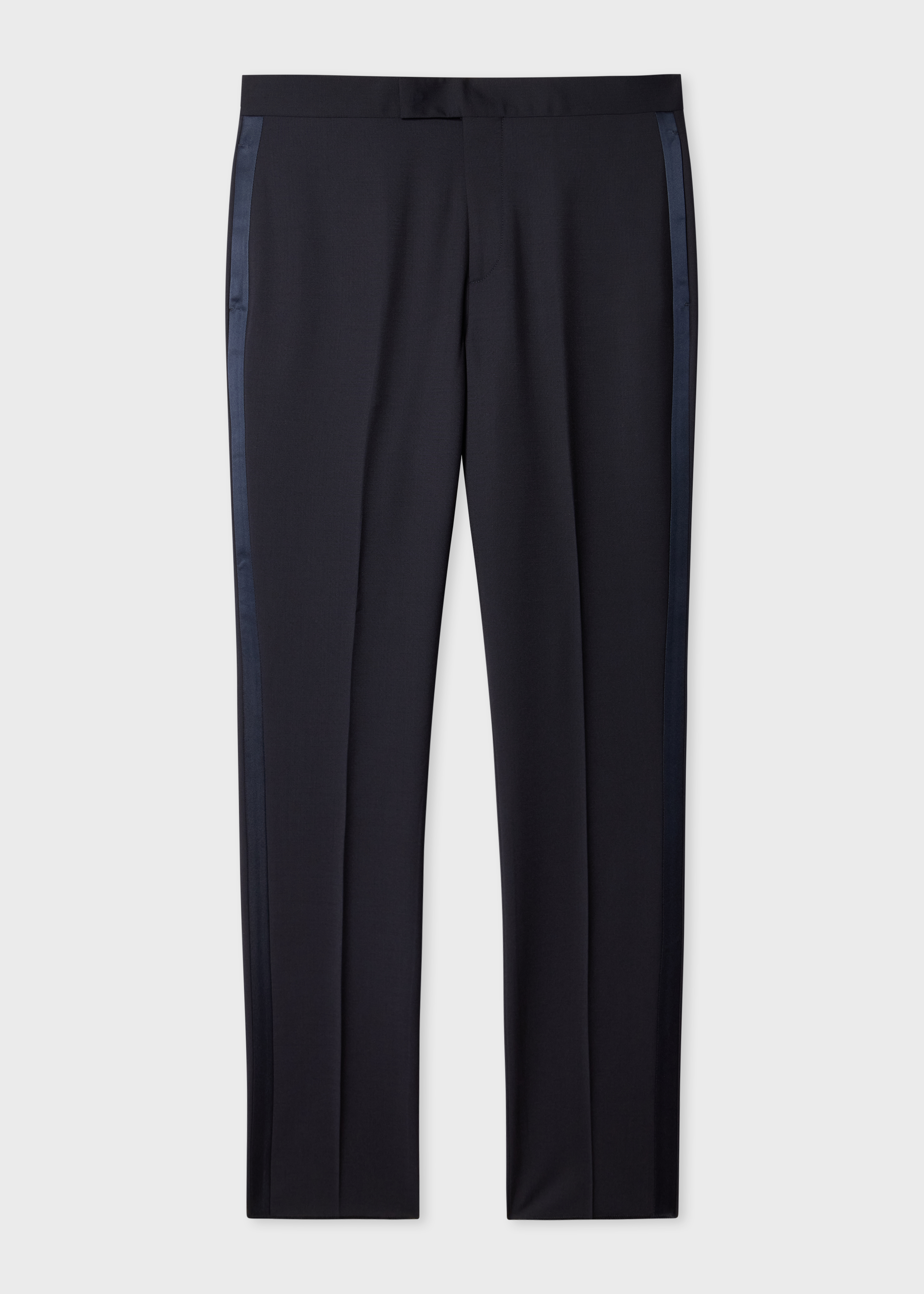 Tailored-Fit Navy Wool-Mohair Evening Trousers