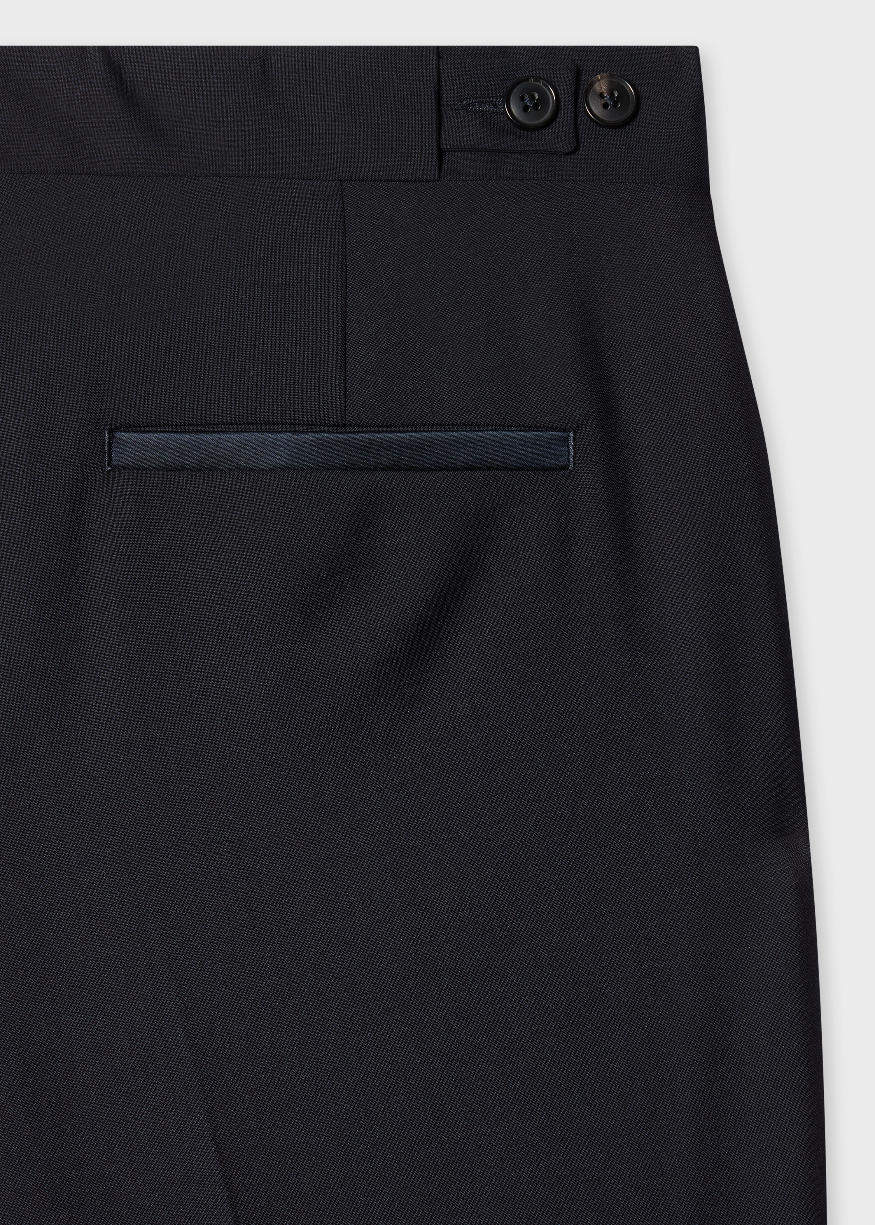 Tailored-Fit Navy Wool-Mohair Evening Trousers