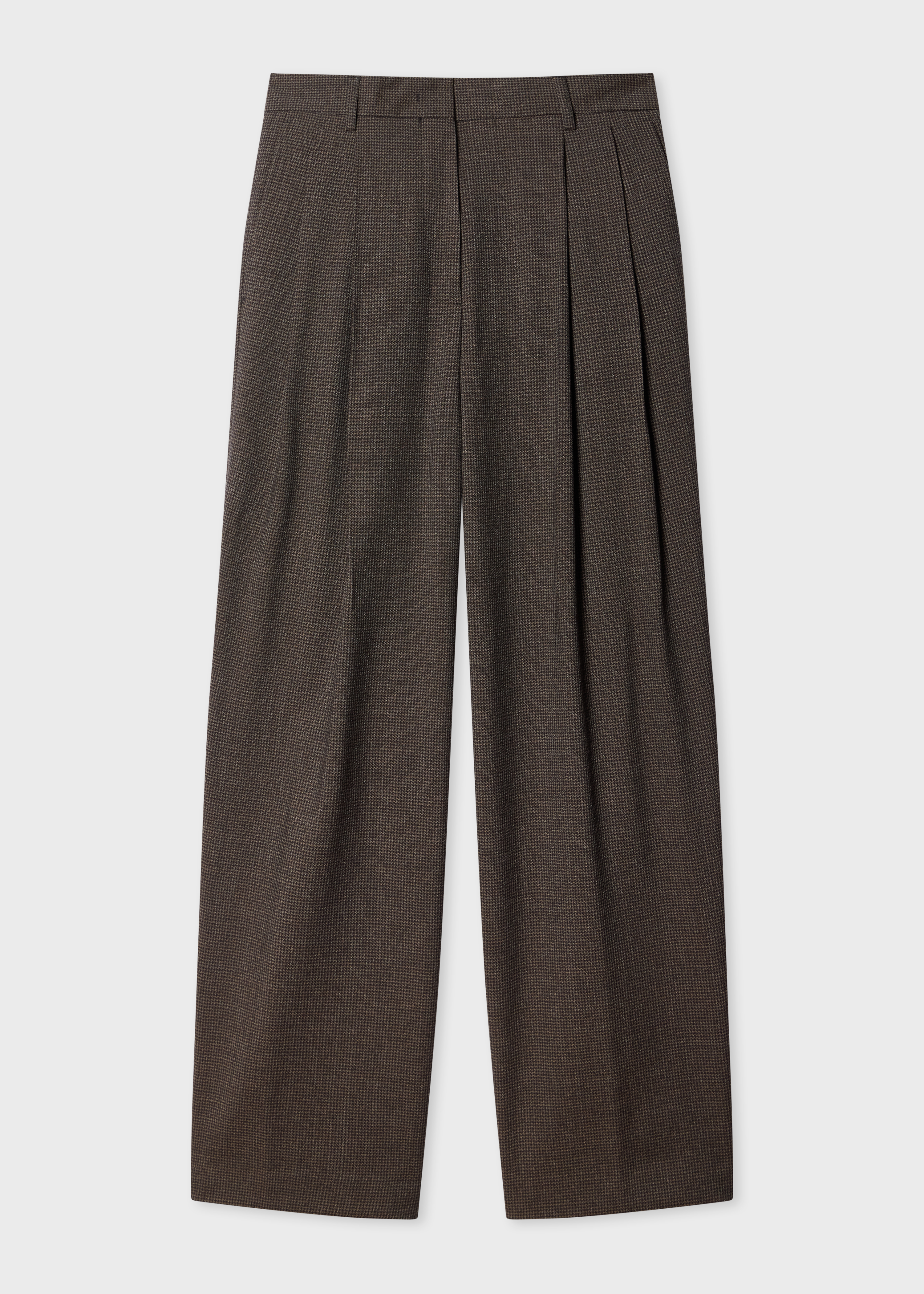 Women's Brown Houndstooth Trousers