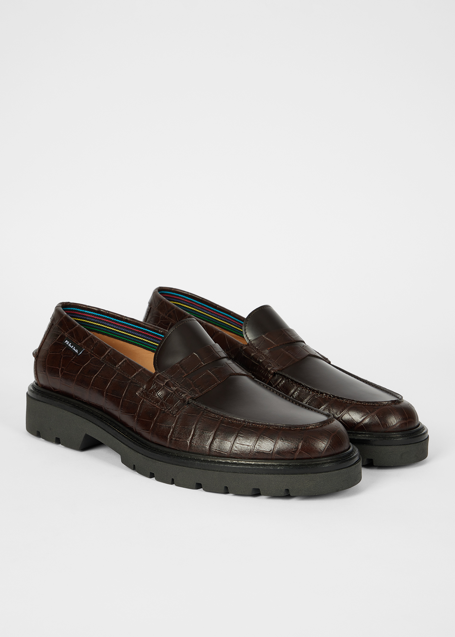 Brown Croc-Emboss 'Bolzano' Loafers