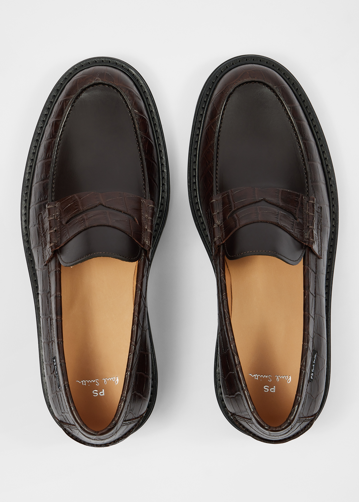 Brown Croc-Emboss 'Bolzano' Loafers