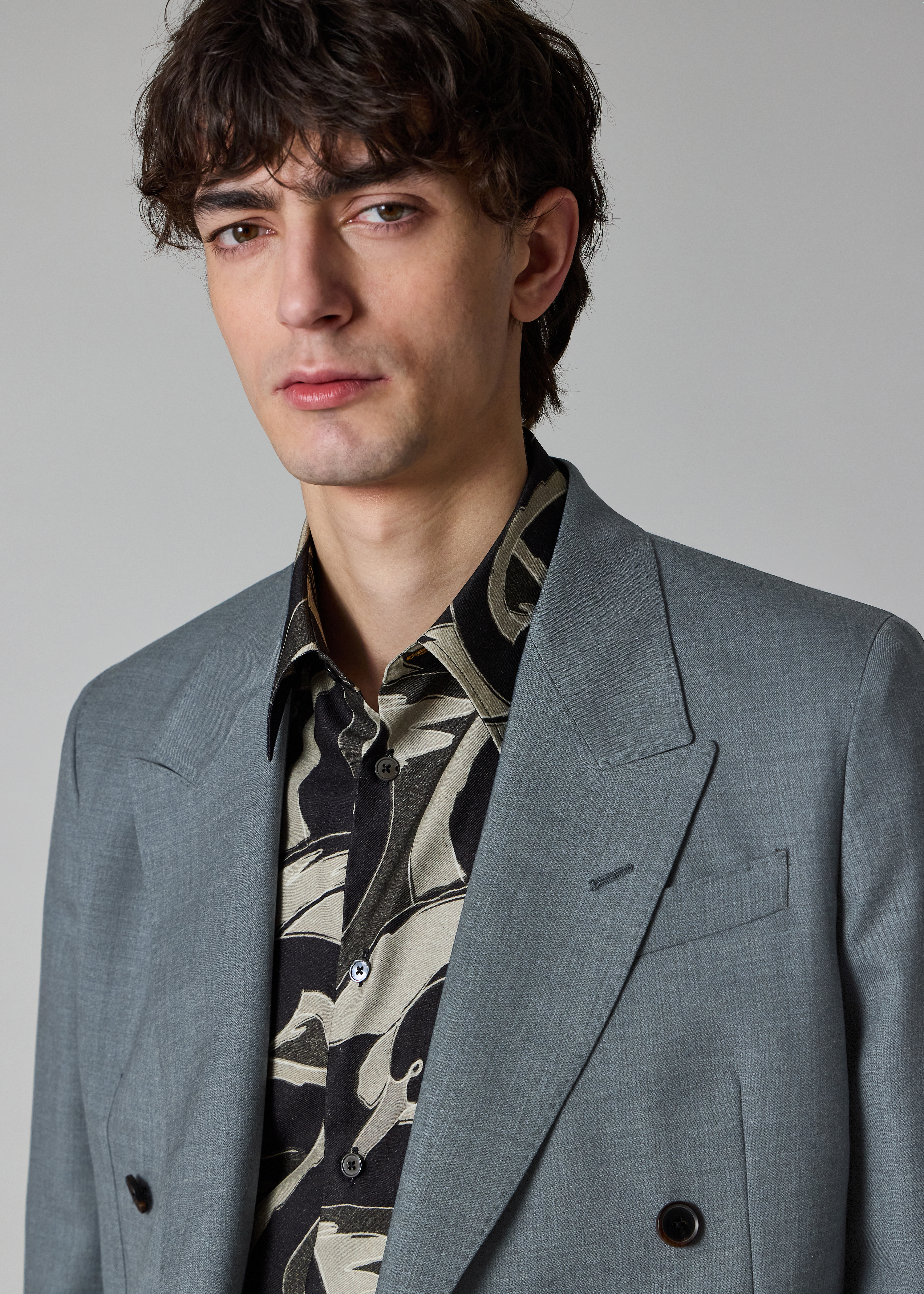 A Suit To Travel In - Blue Marl Double-Breasted Wool Blazer