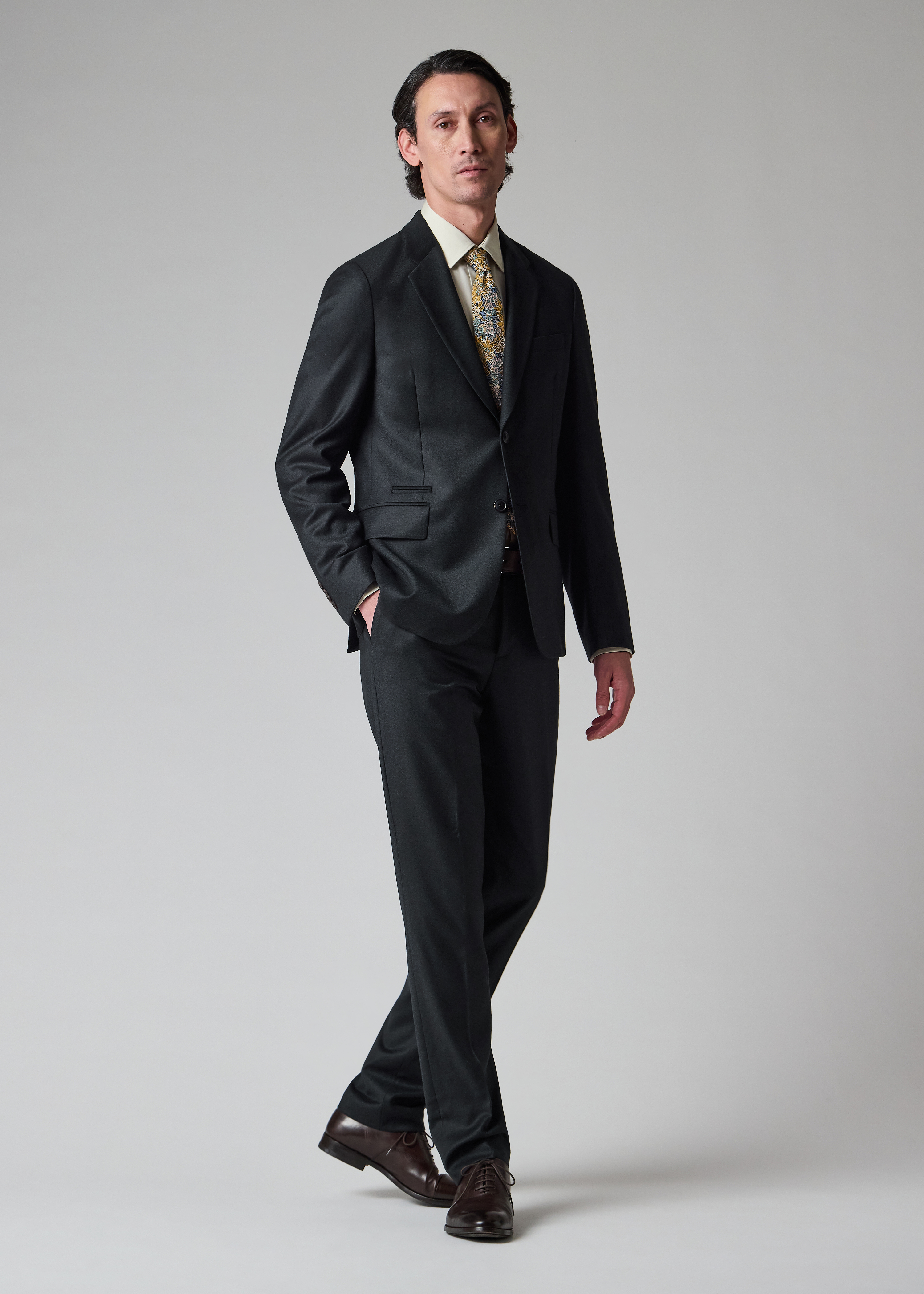 Tailored-Fit Dark Petrol Overdyed Wool-Cashmere Flannel Blazer