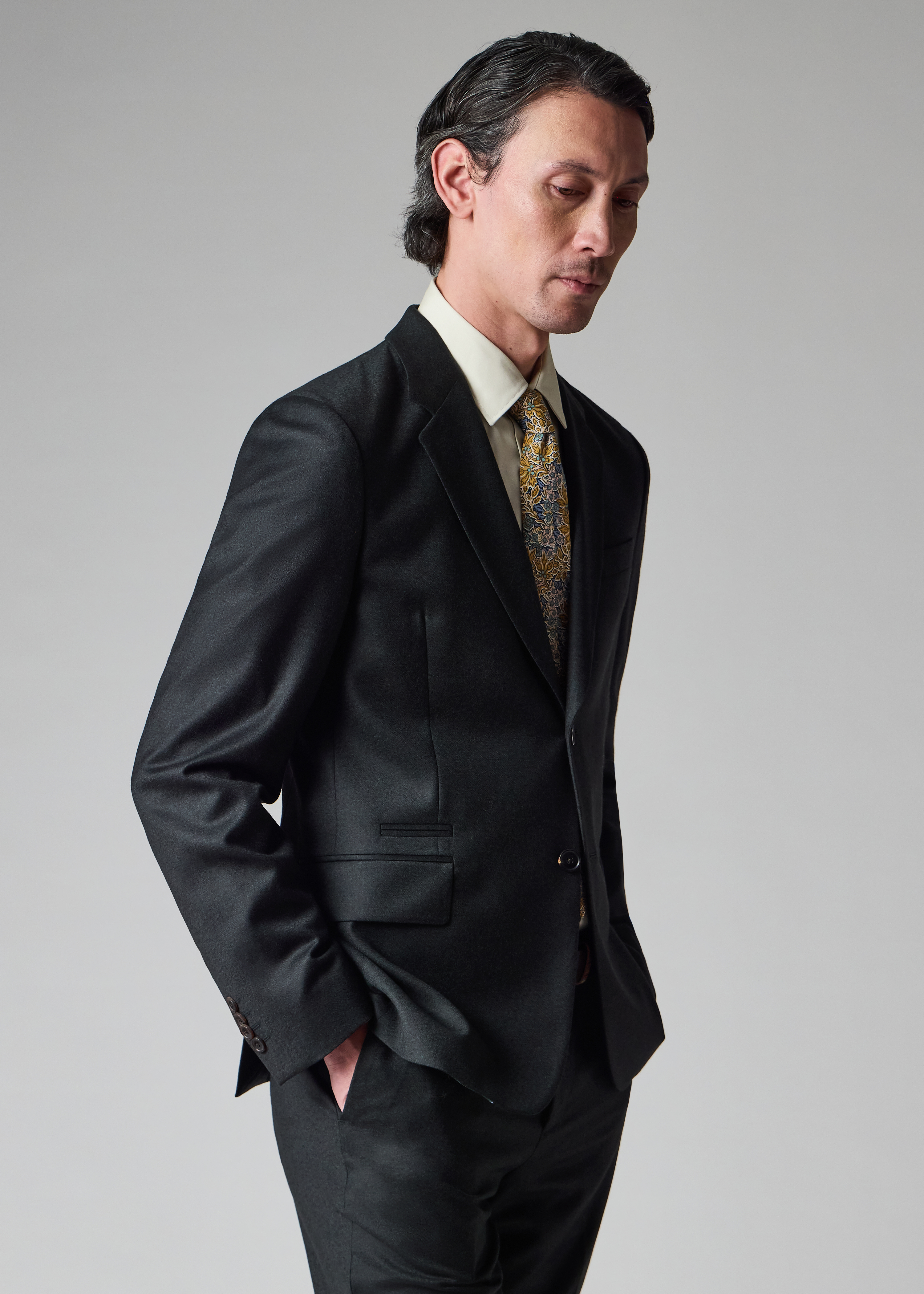 Tailored-Fit Dark Petrol Overdyed Wool-Cashmere Flannel Blazer
