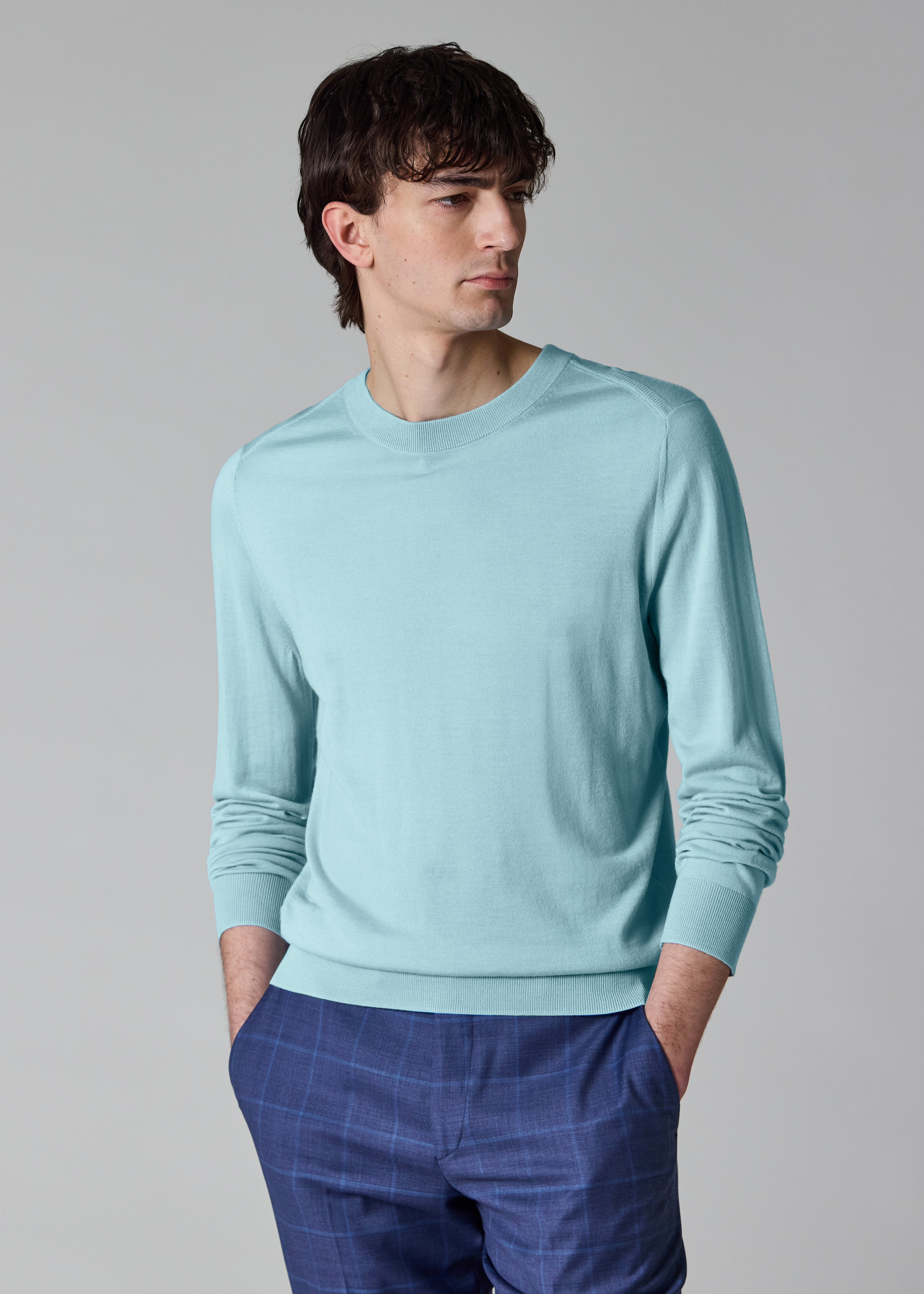 Sky Blue Merino Wool Sweater