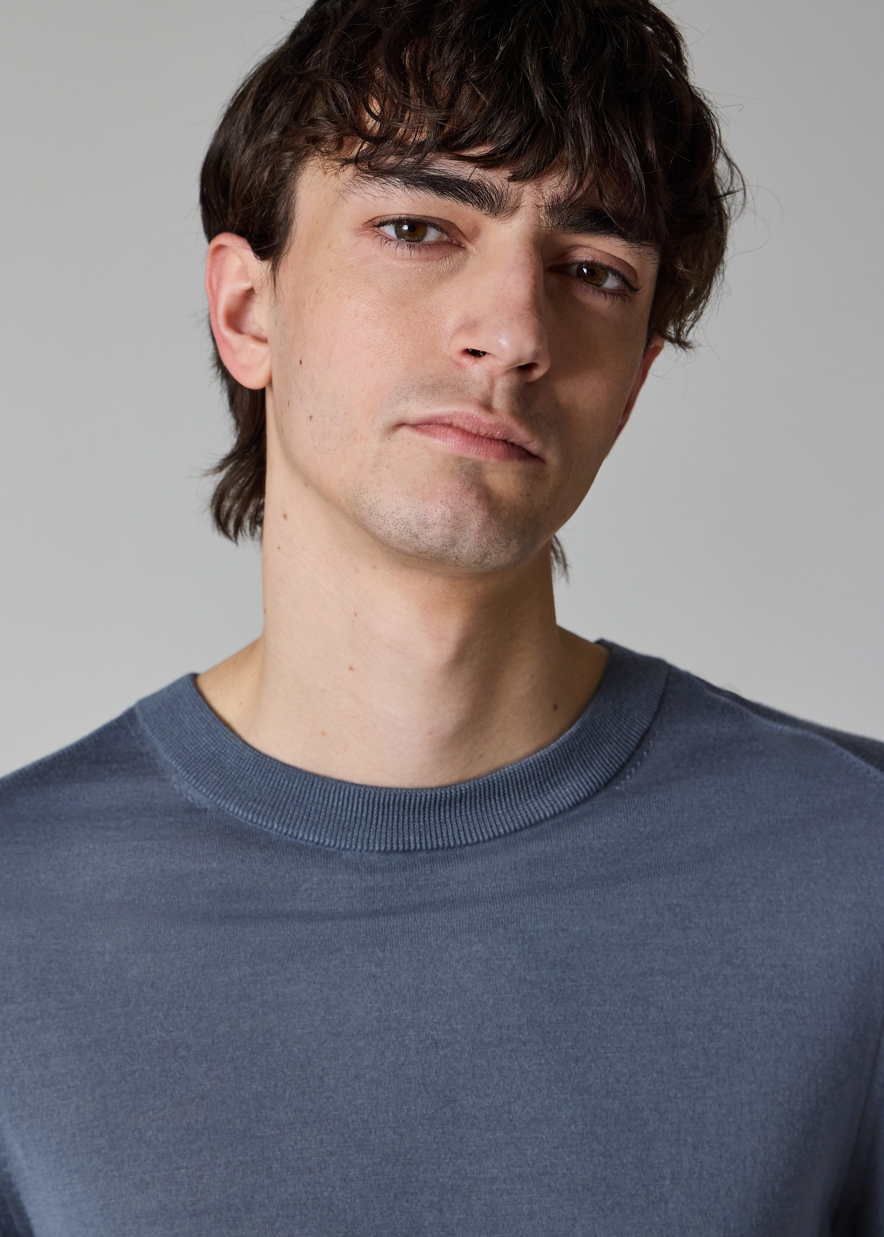 Steel Blue Merino Wool Sweater
