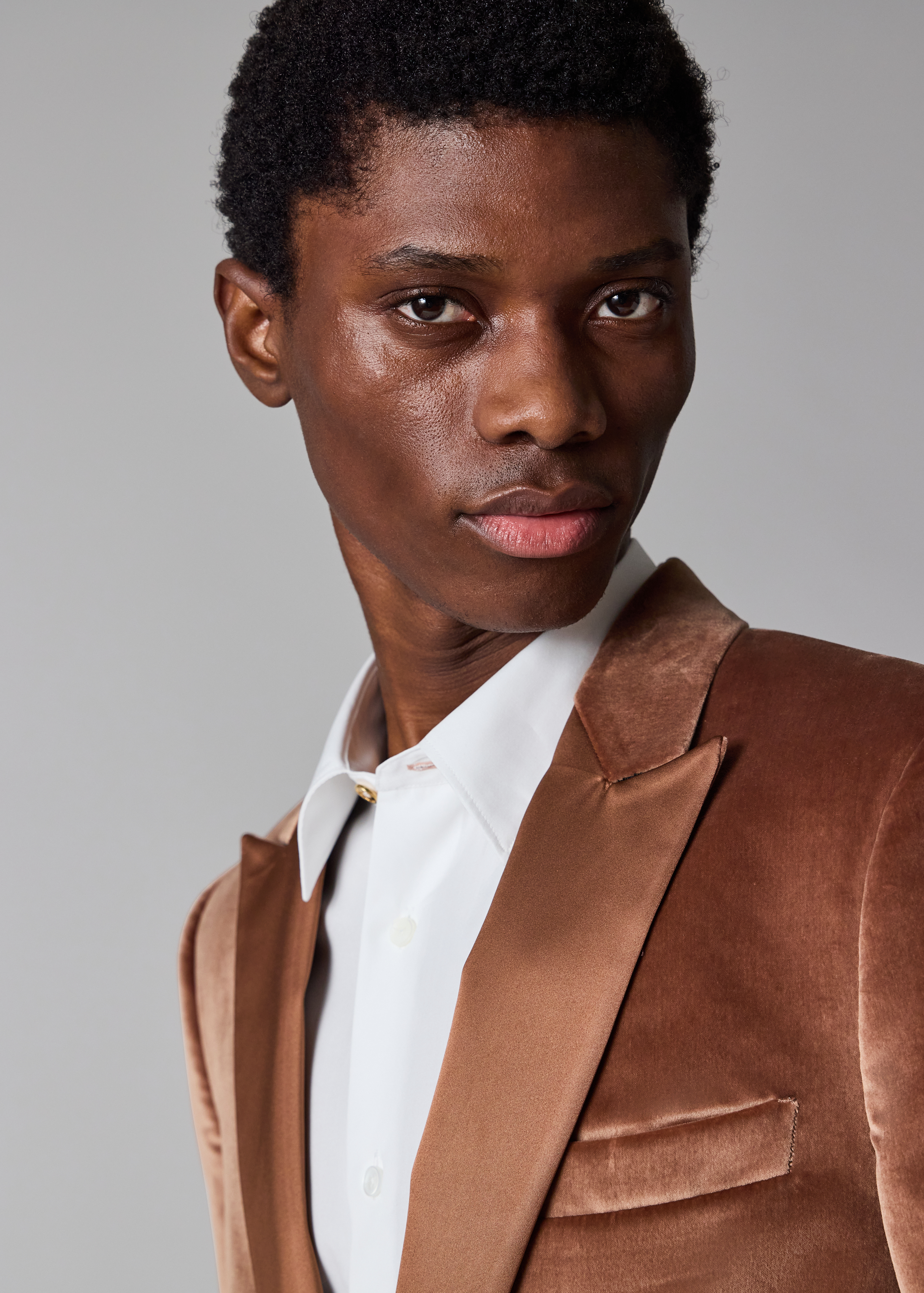The Soho - Tailored-Fit Dusty Brown Velvet Evening Blazer