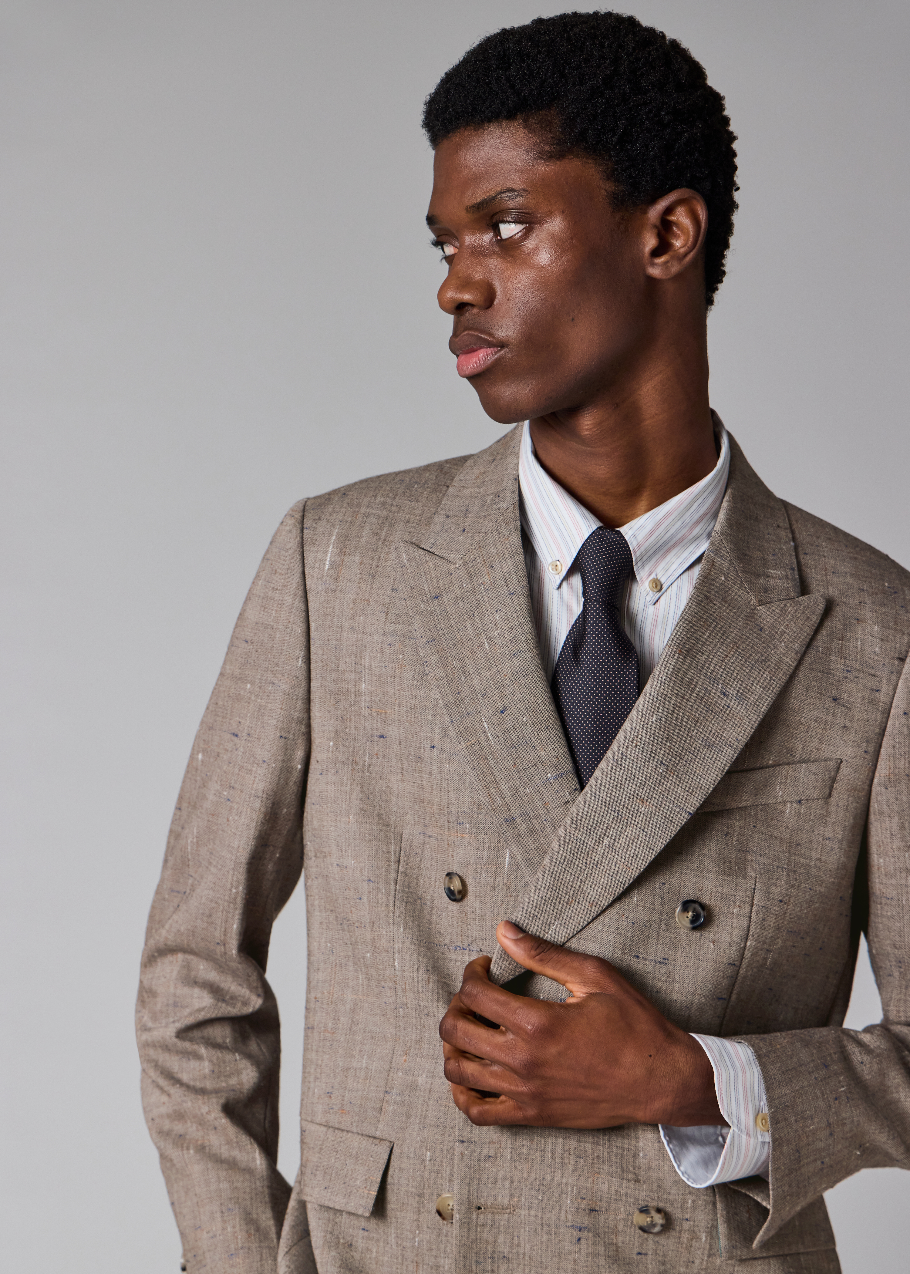 The Soho - Brown Flecked Wool-Viscose Double-Breasted Blazer