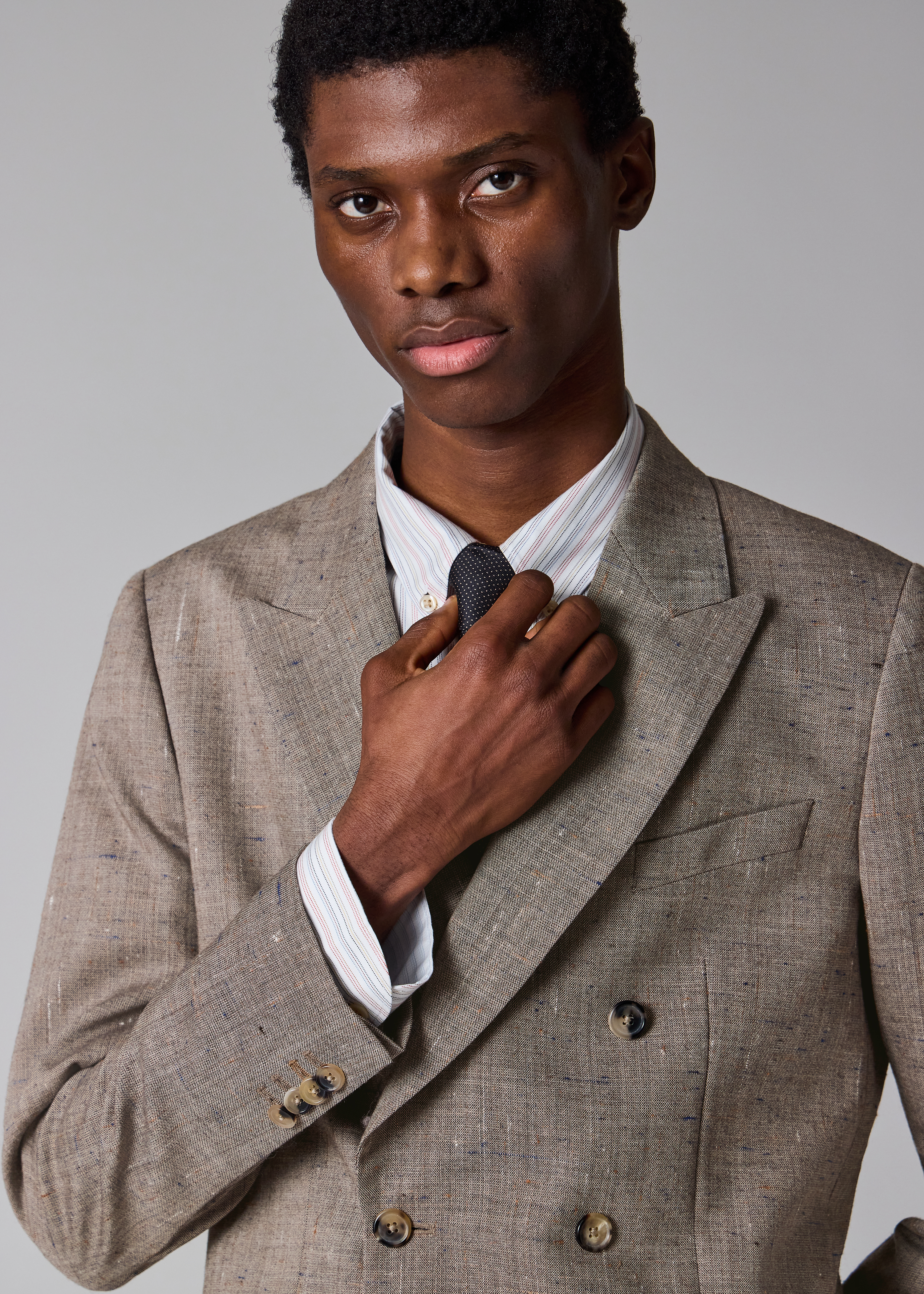 The Soho - Brown Flecked Wool-Viscose Double-Breasted Blazer