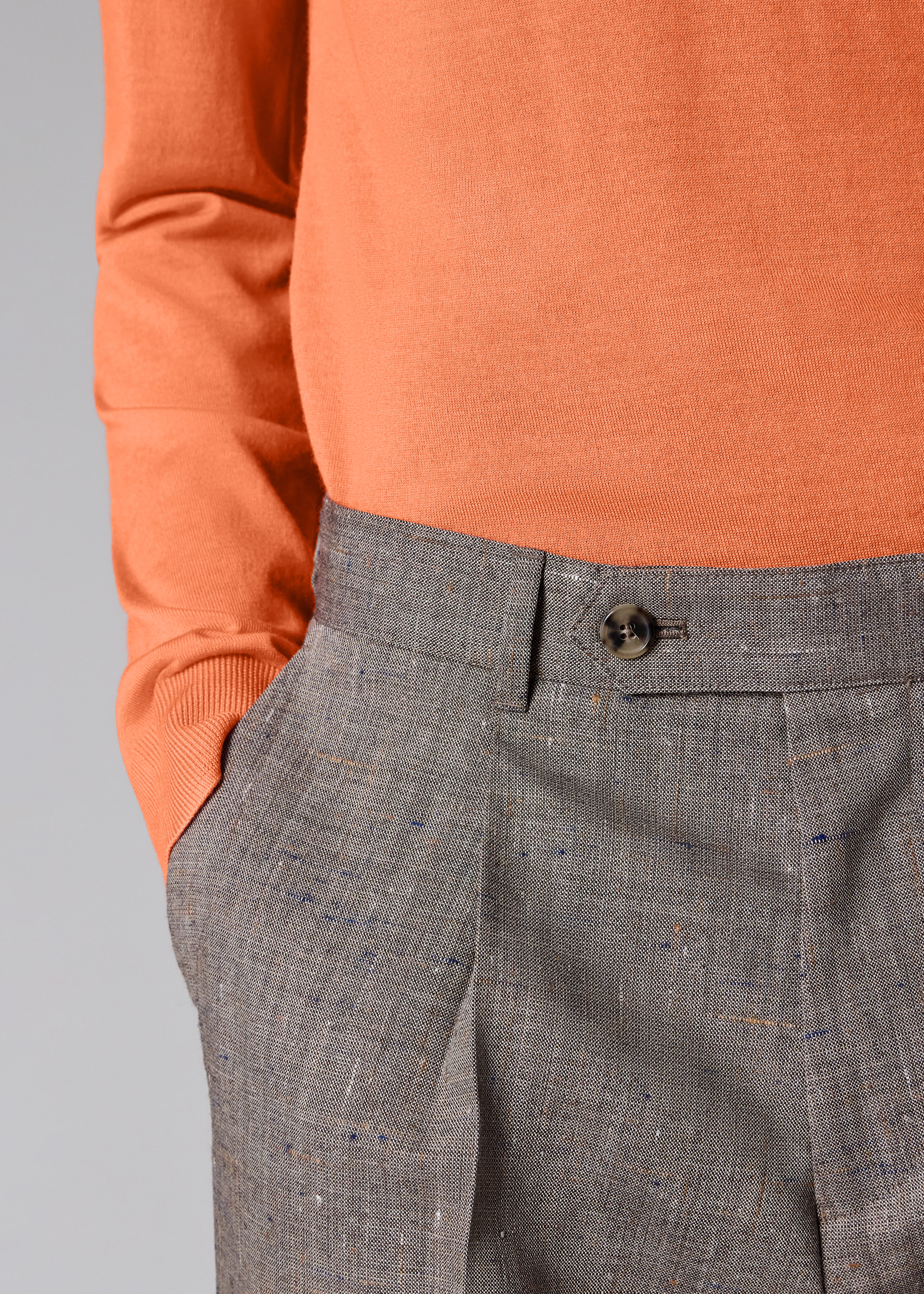 Tapered-Fit Brown Flecked Wool-Viscose Pleated Trousers