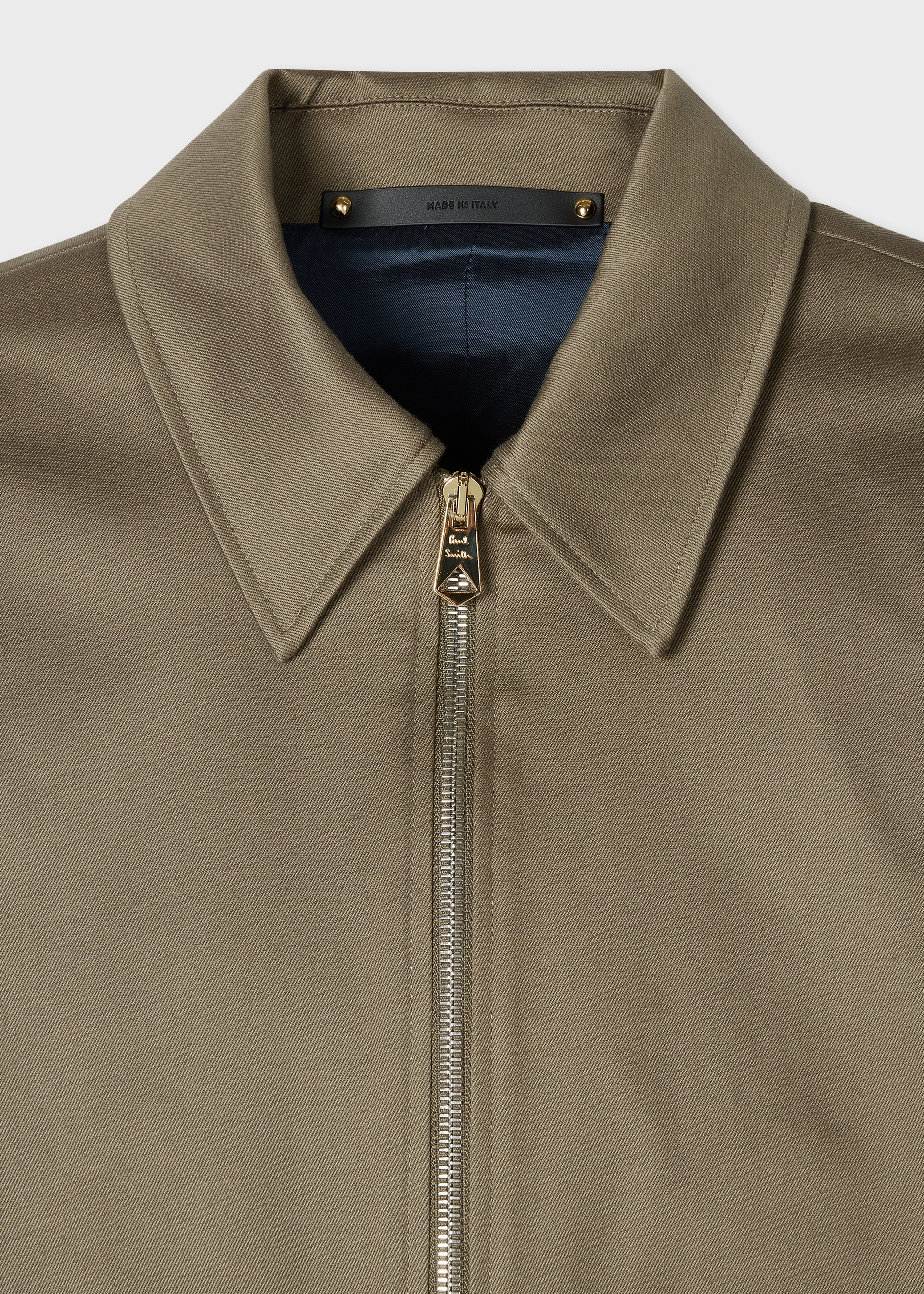 Taupe Stretch-Cotton Zip Jacket