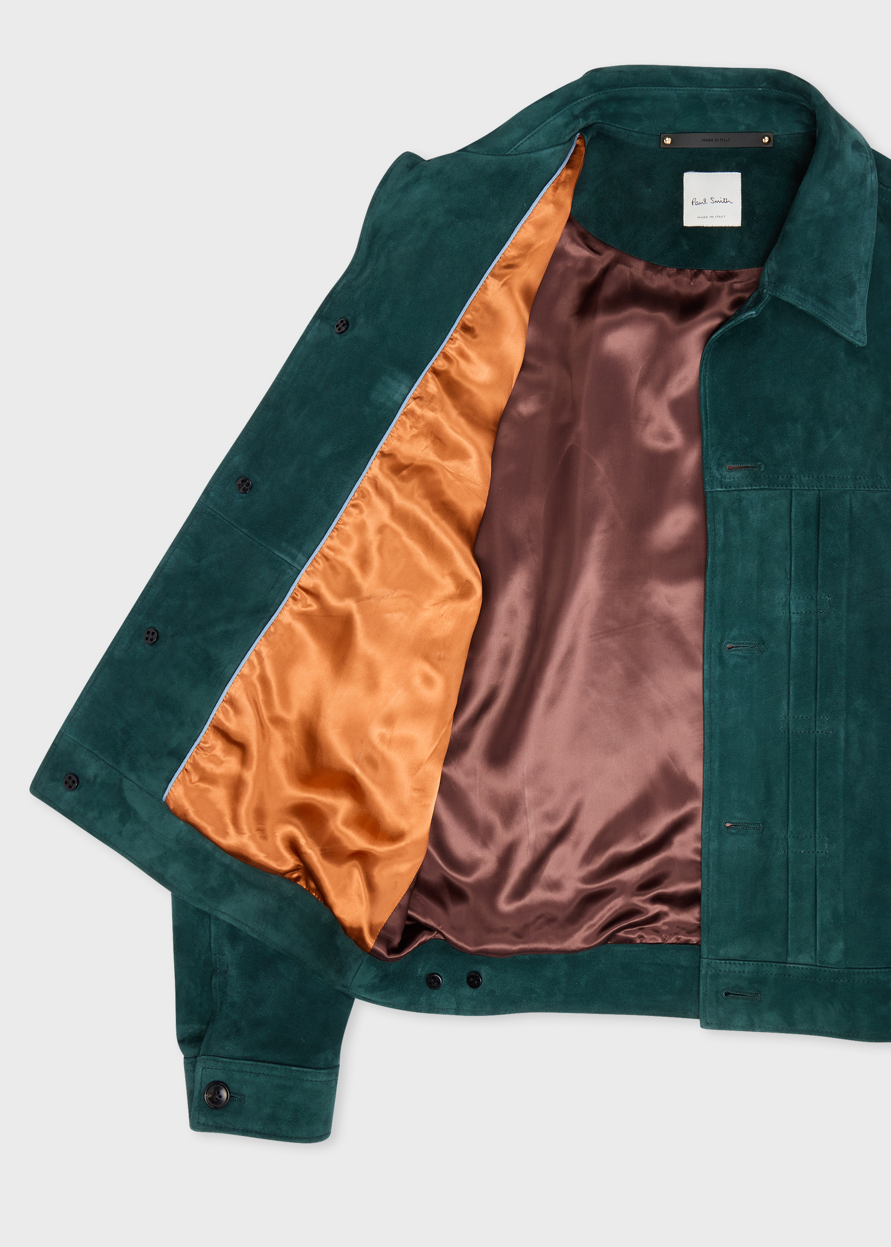 Dark Teal Suede Pleated Trucker Jacket