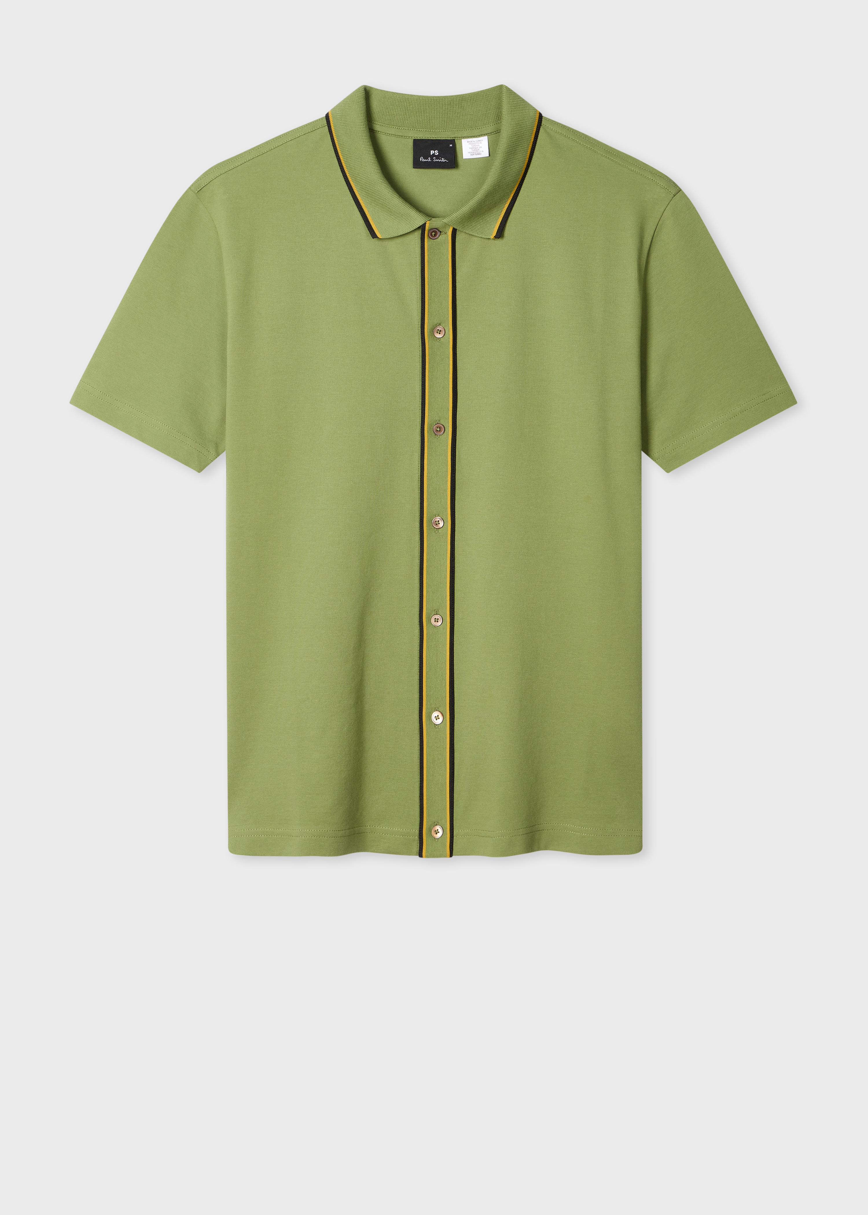 Khaki Button-Through Polo Shirt