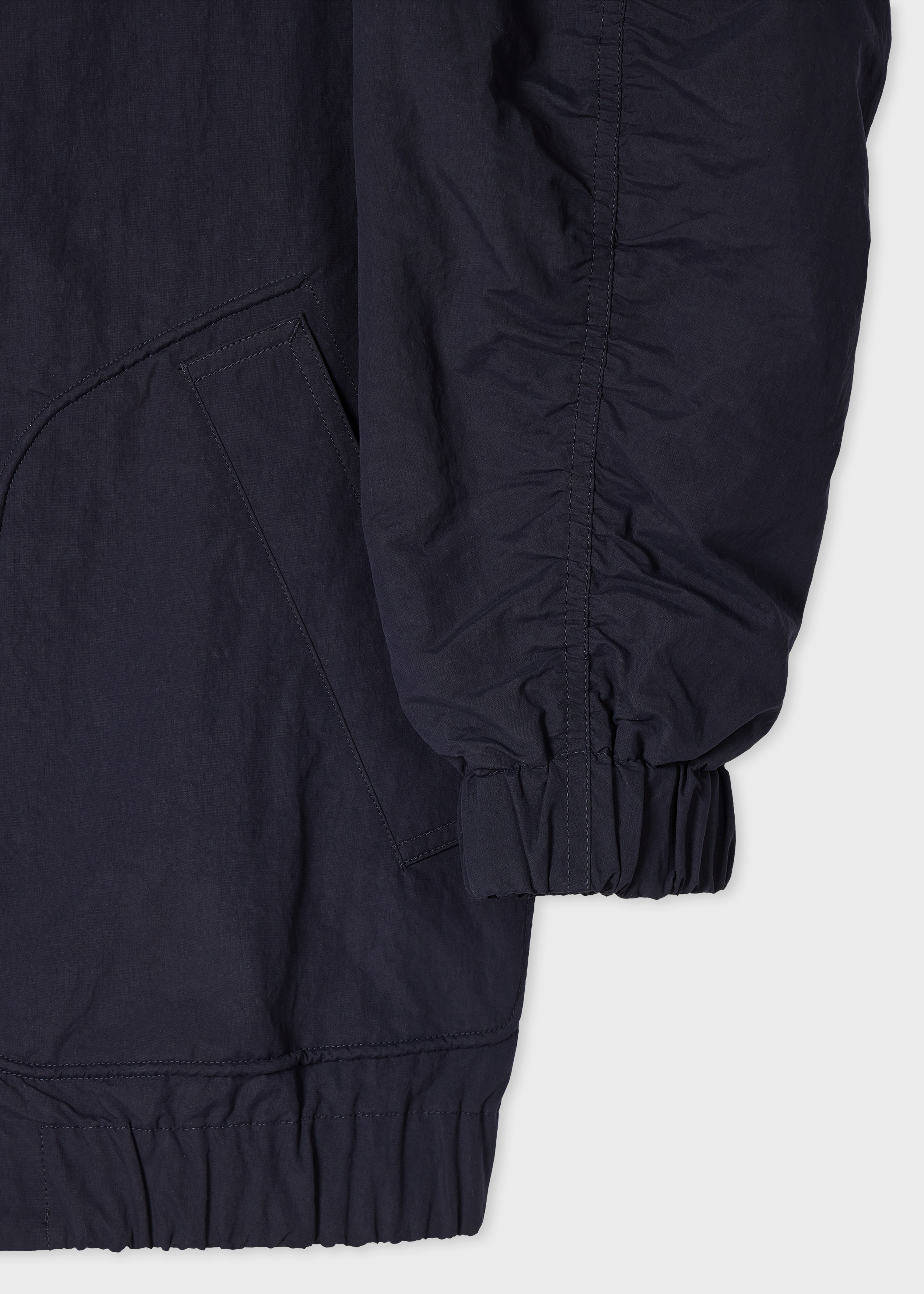 Navy Cotton-Blend Bomber Jacket