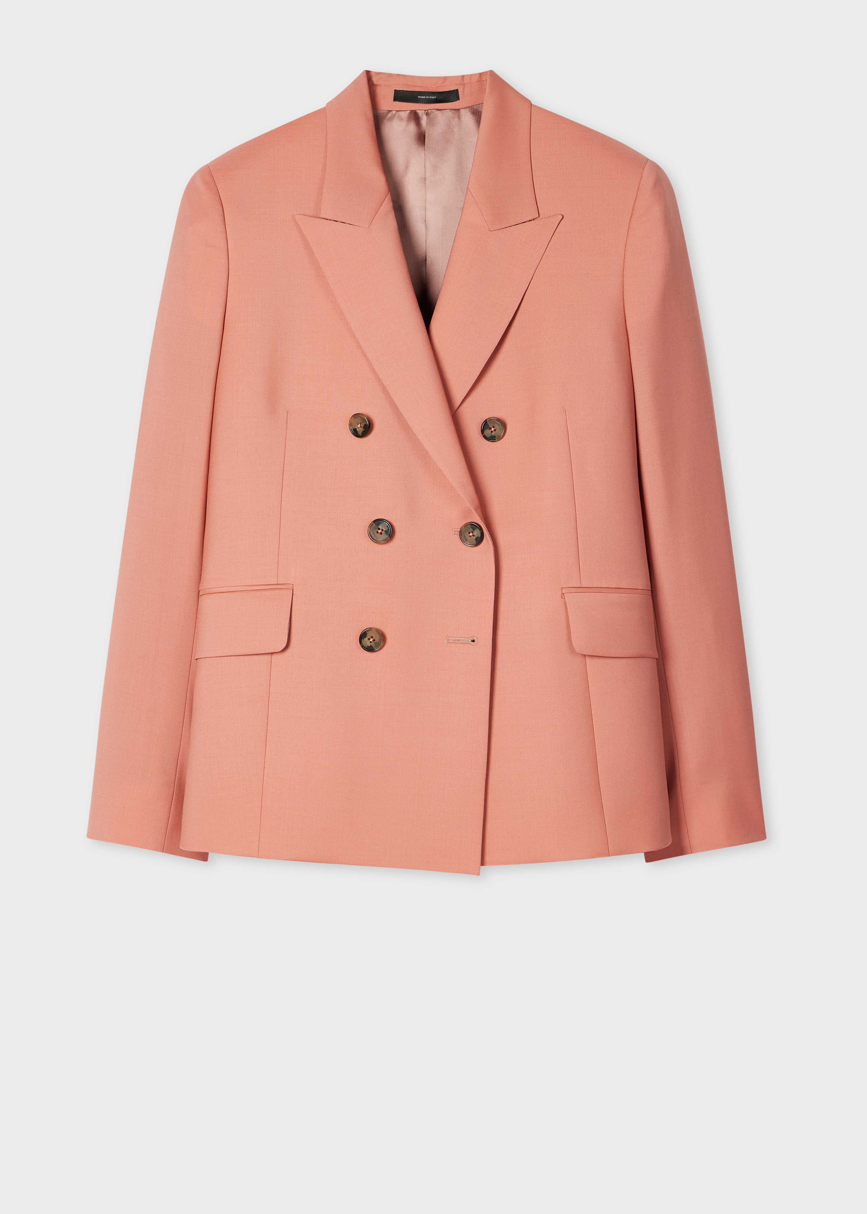 Women's Peach Mohair-Blend Double Breasted Blazer
