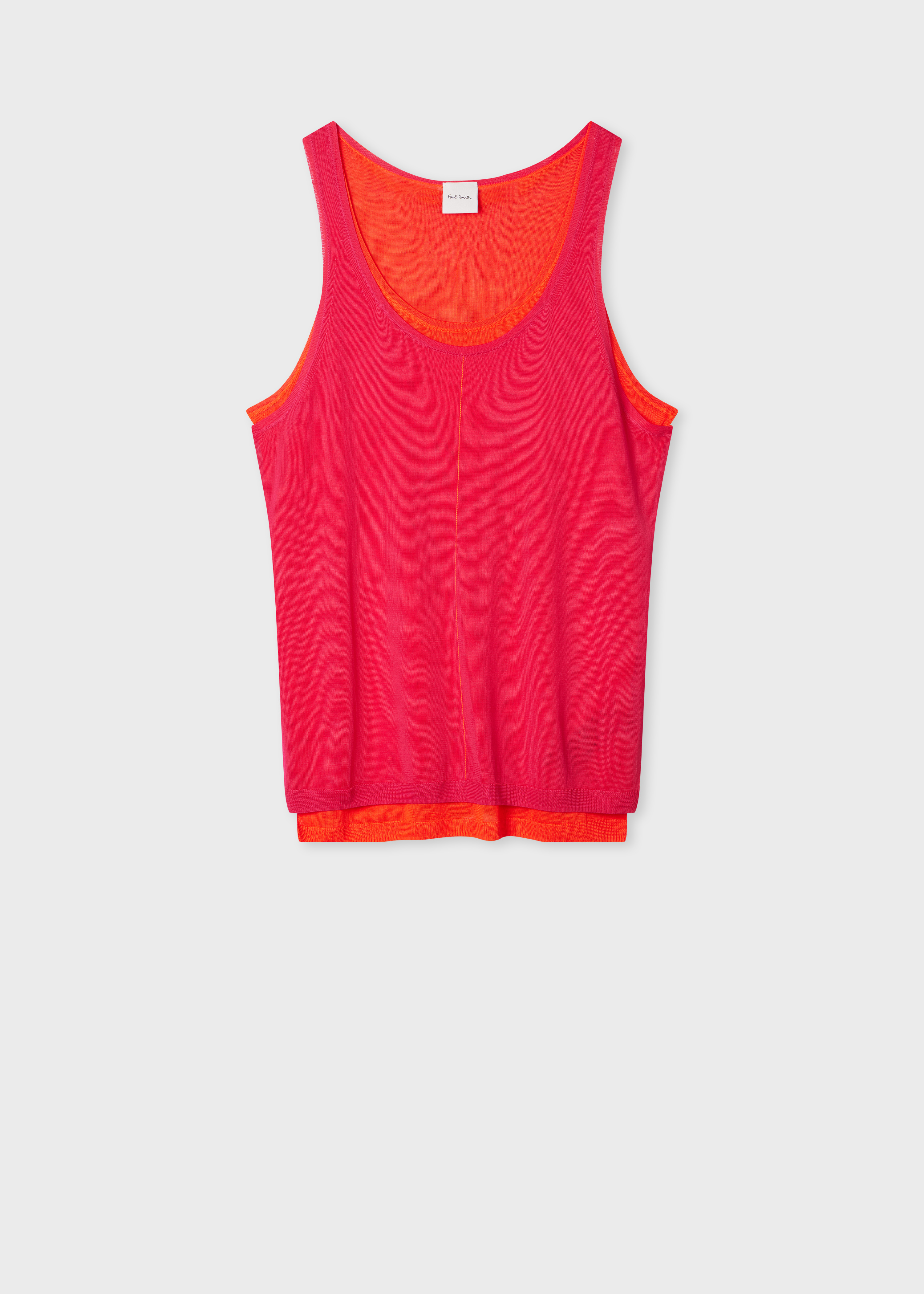 Women's Pink Double Layer Knitted Vest