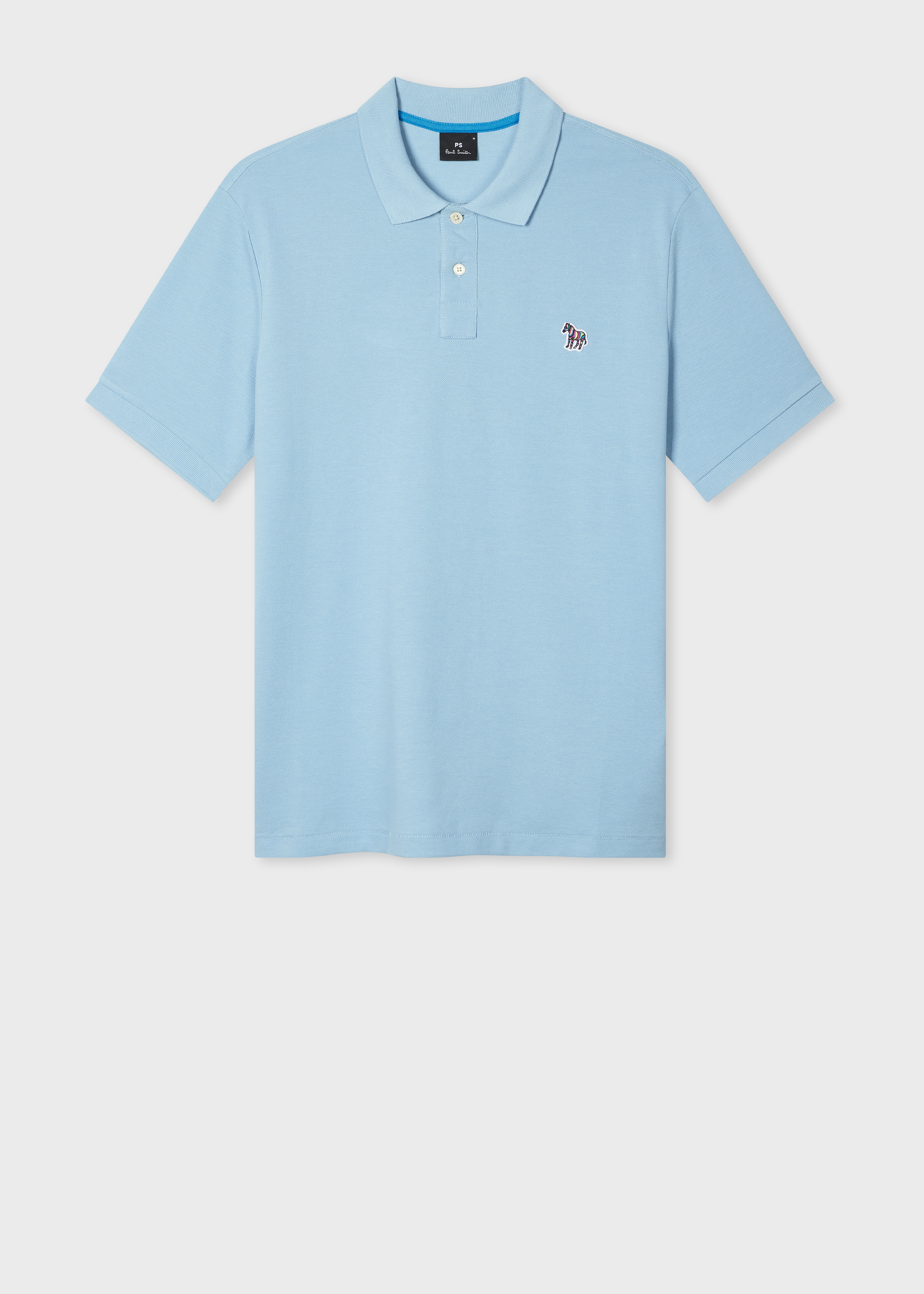 Light Blue Organic Cotton Zebra Polo Shirt
