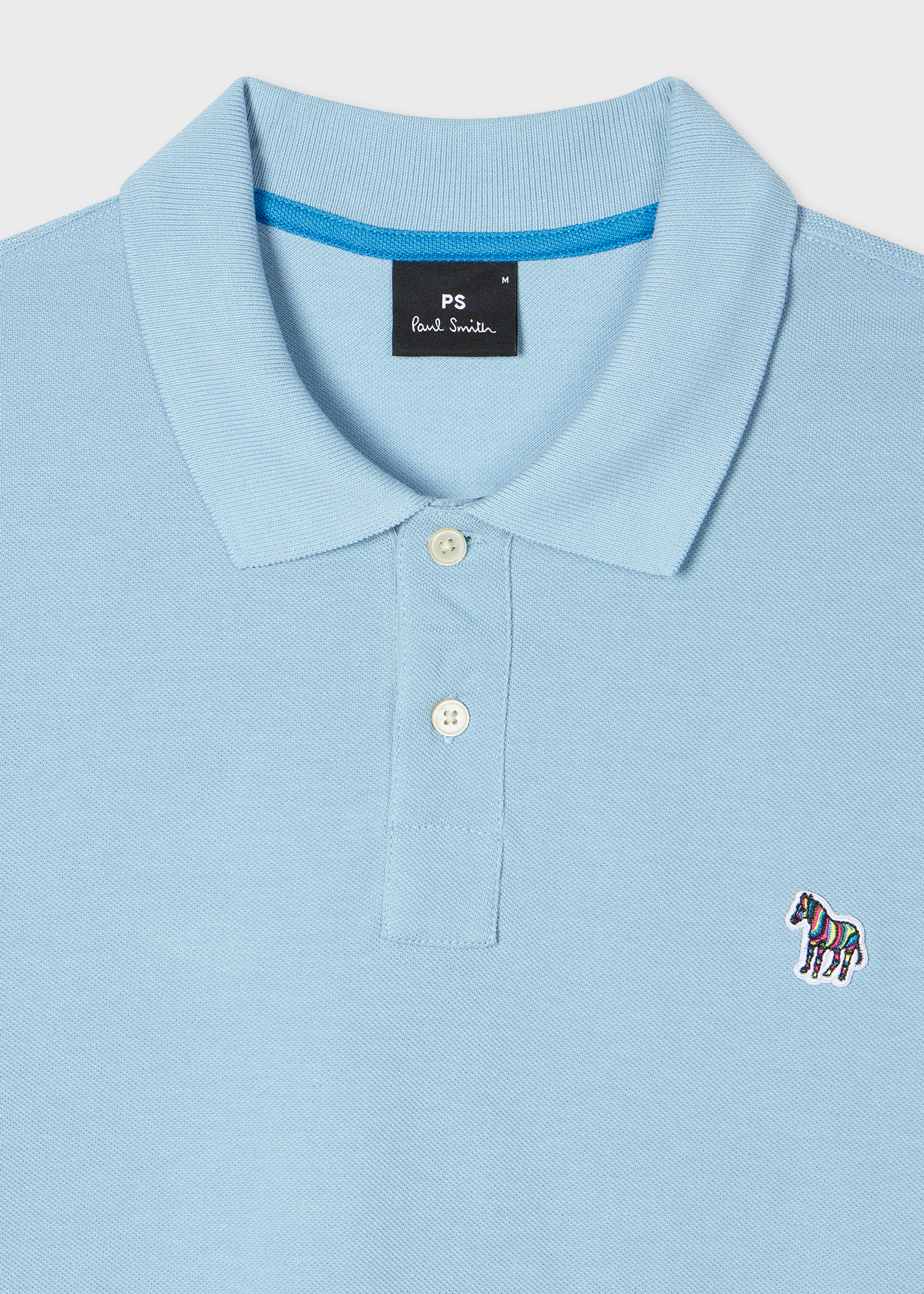 Light Blue Organic Cotton Zebra Polo Shirt