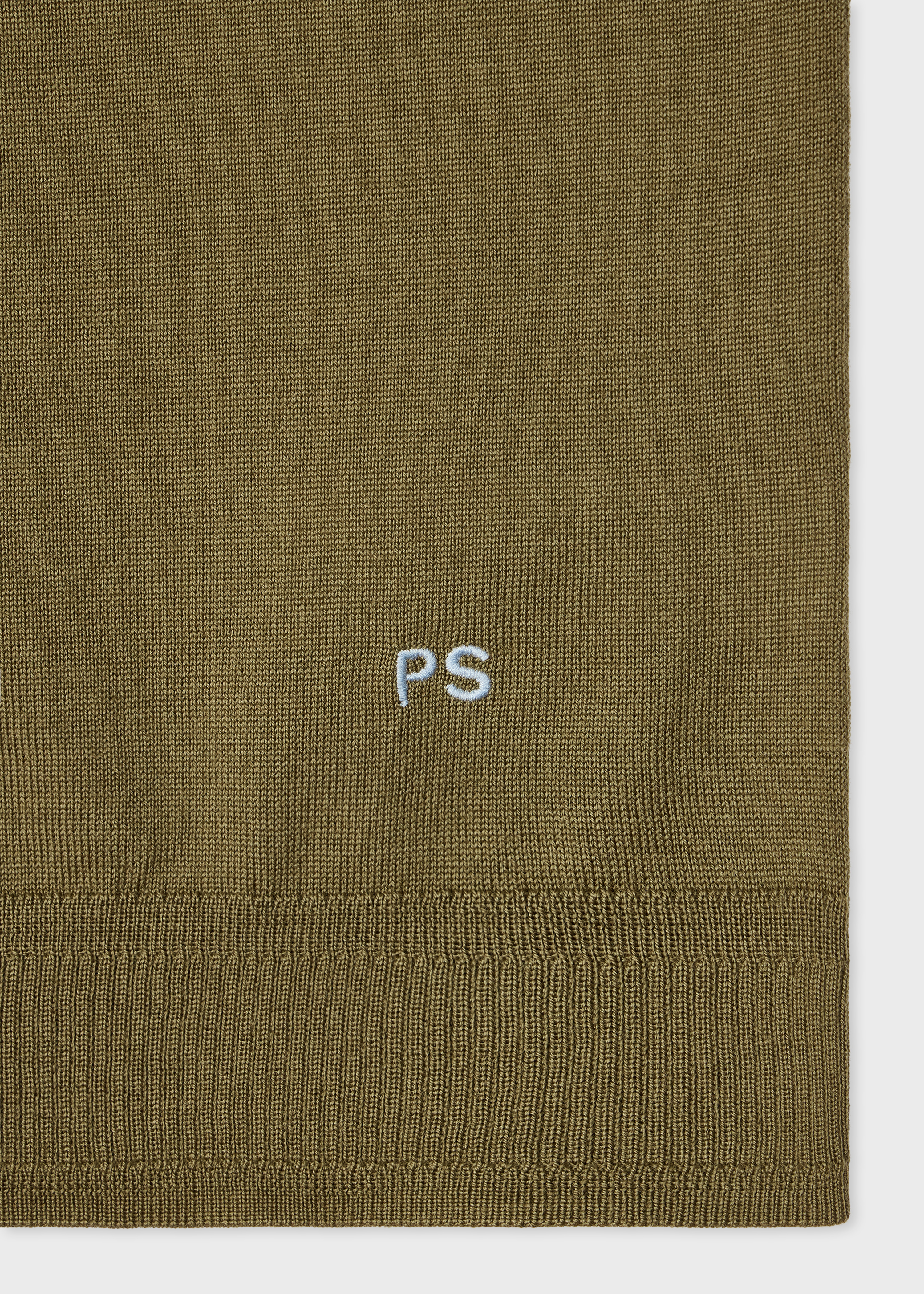 Khaki Merino Wool Polo Shirt