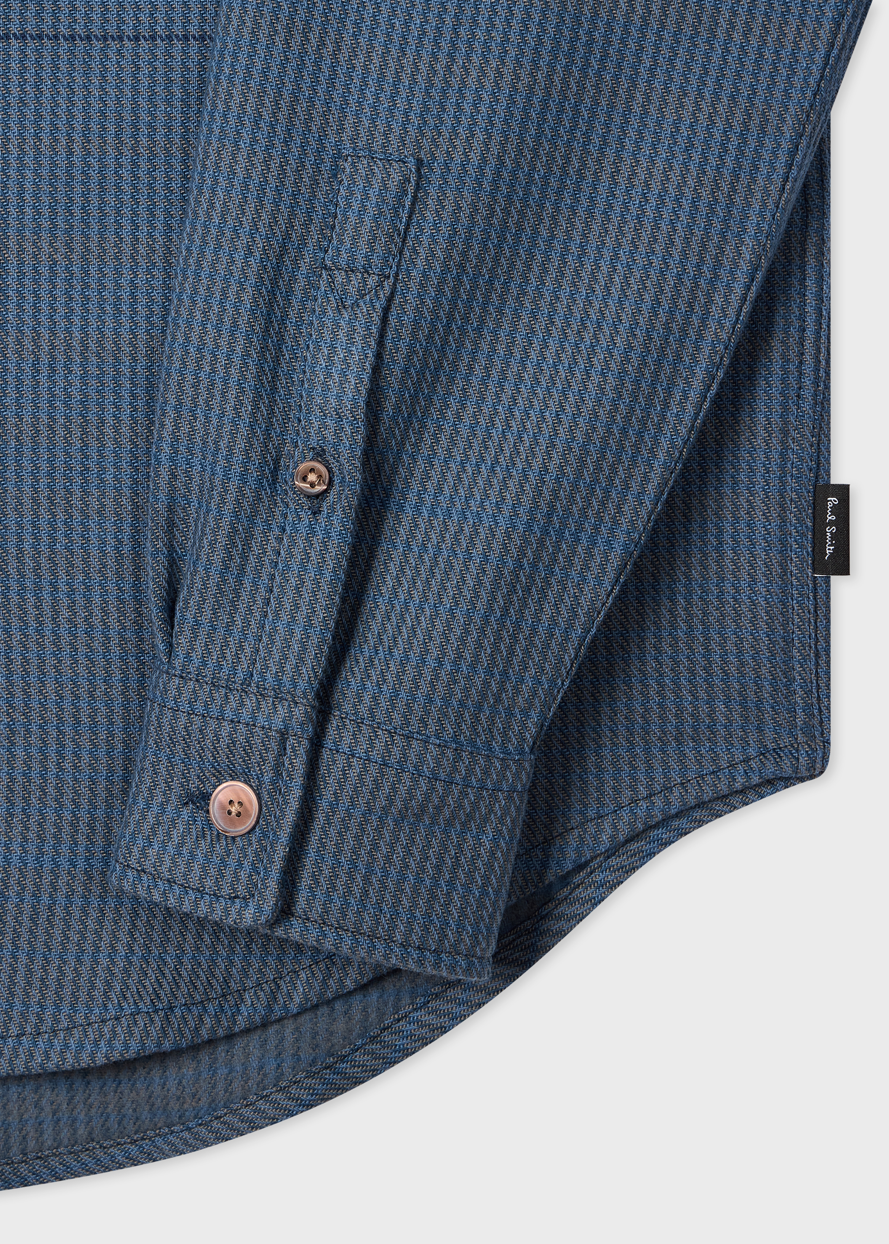 Dark Blue Gradient Check Cotton Shirt