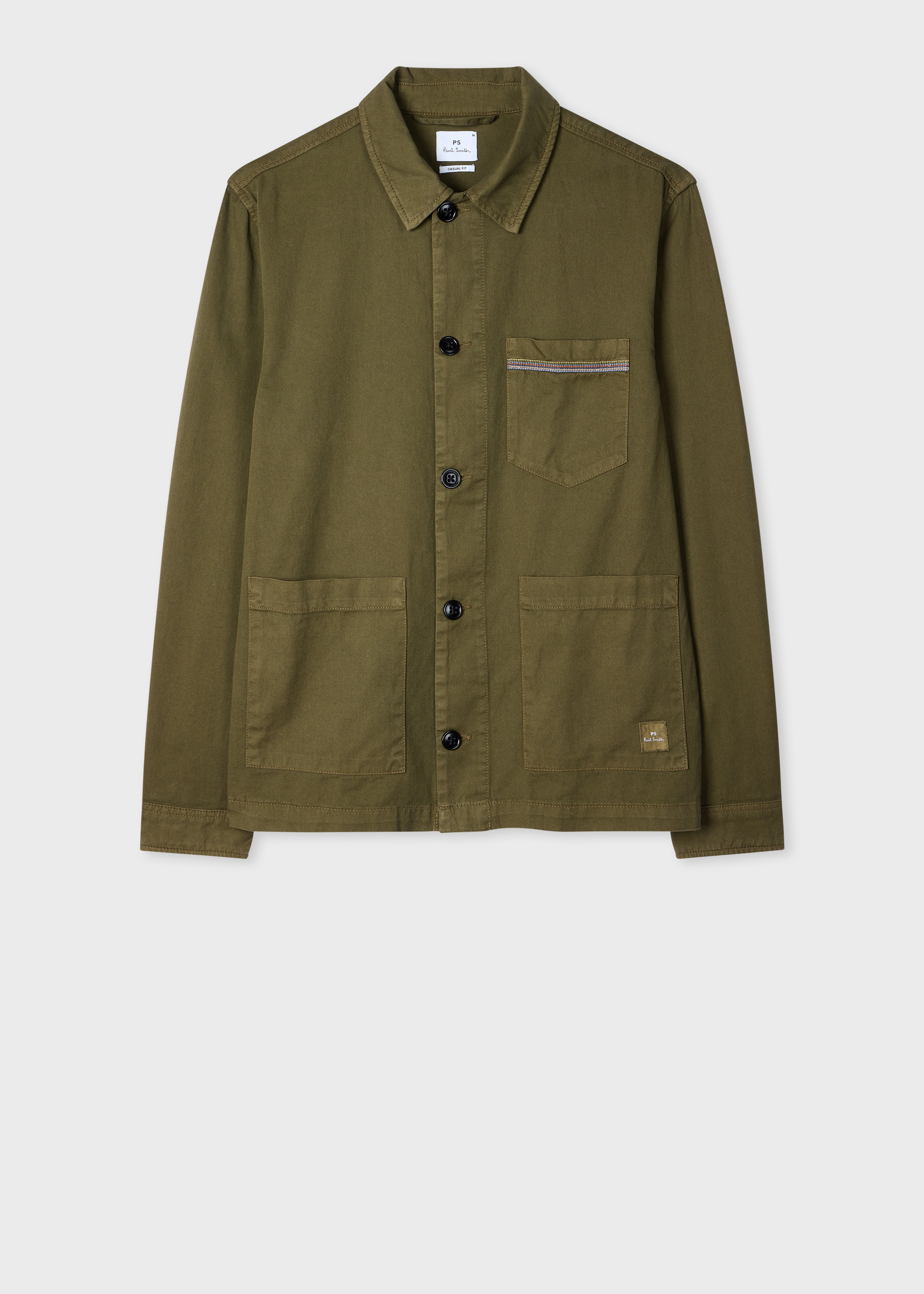 Khaki Cotton-Twill 'Stitch Stripe' Work Jacket