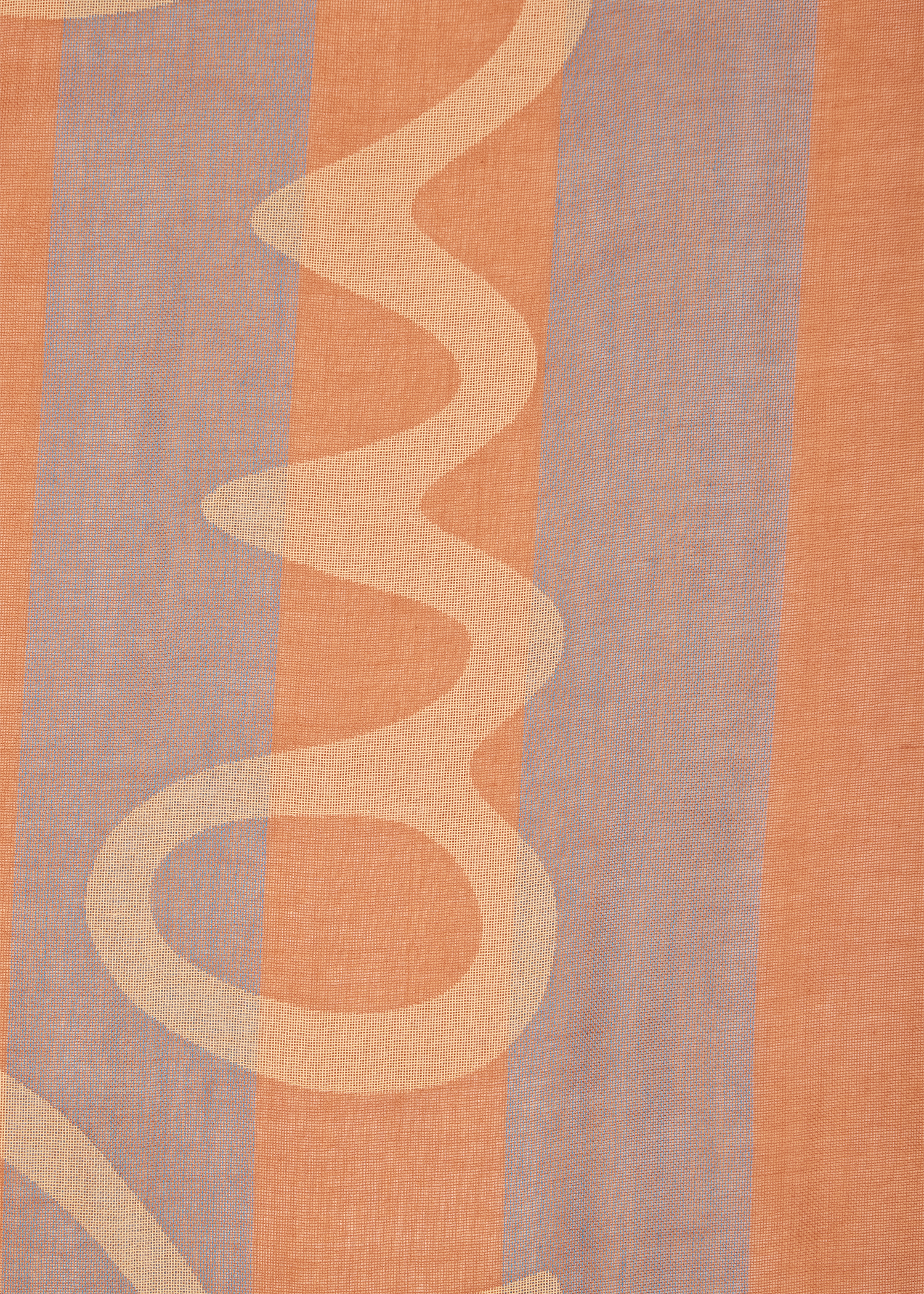 Women's Orange Stripe Cotton Logo Scarf