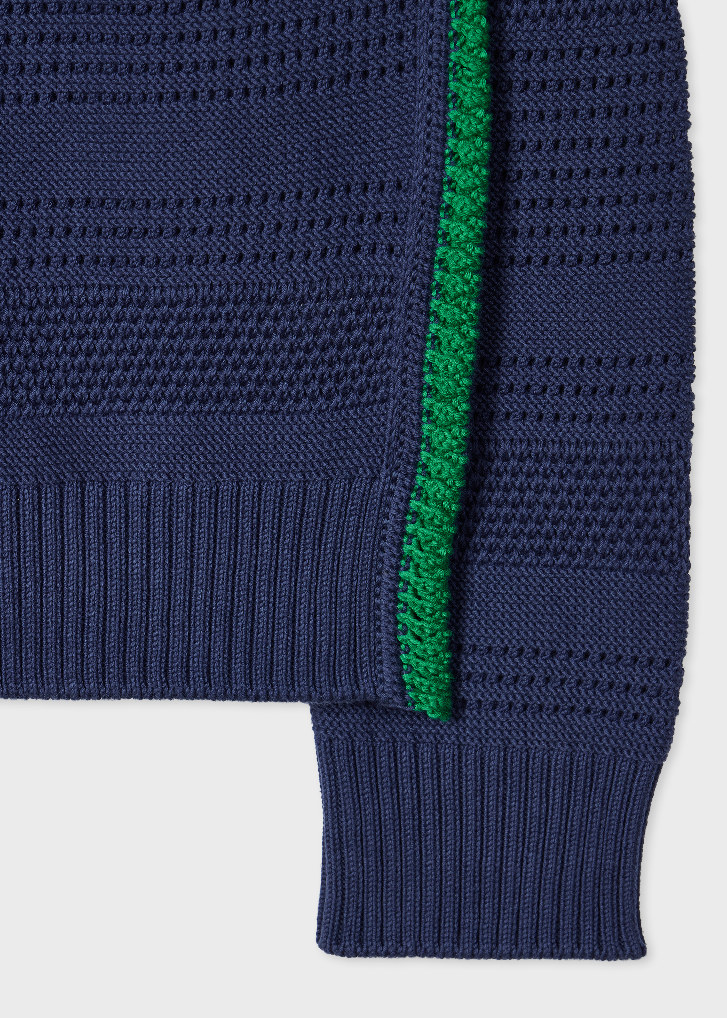 Navy Textured Cotton Sweater