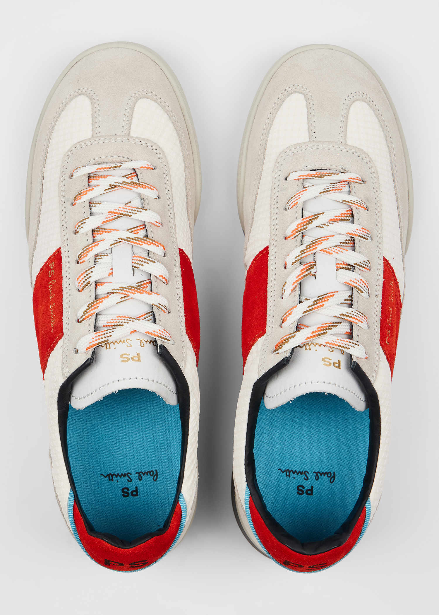 White and Red 'Dover' Trainers