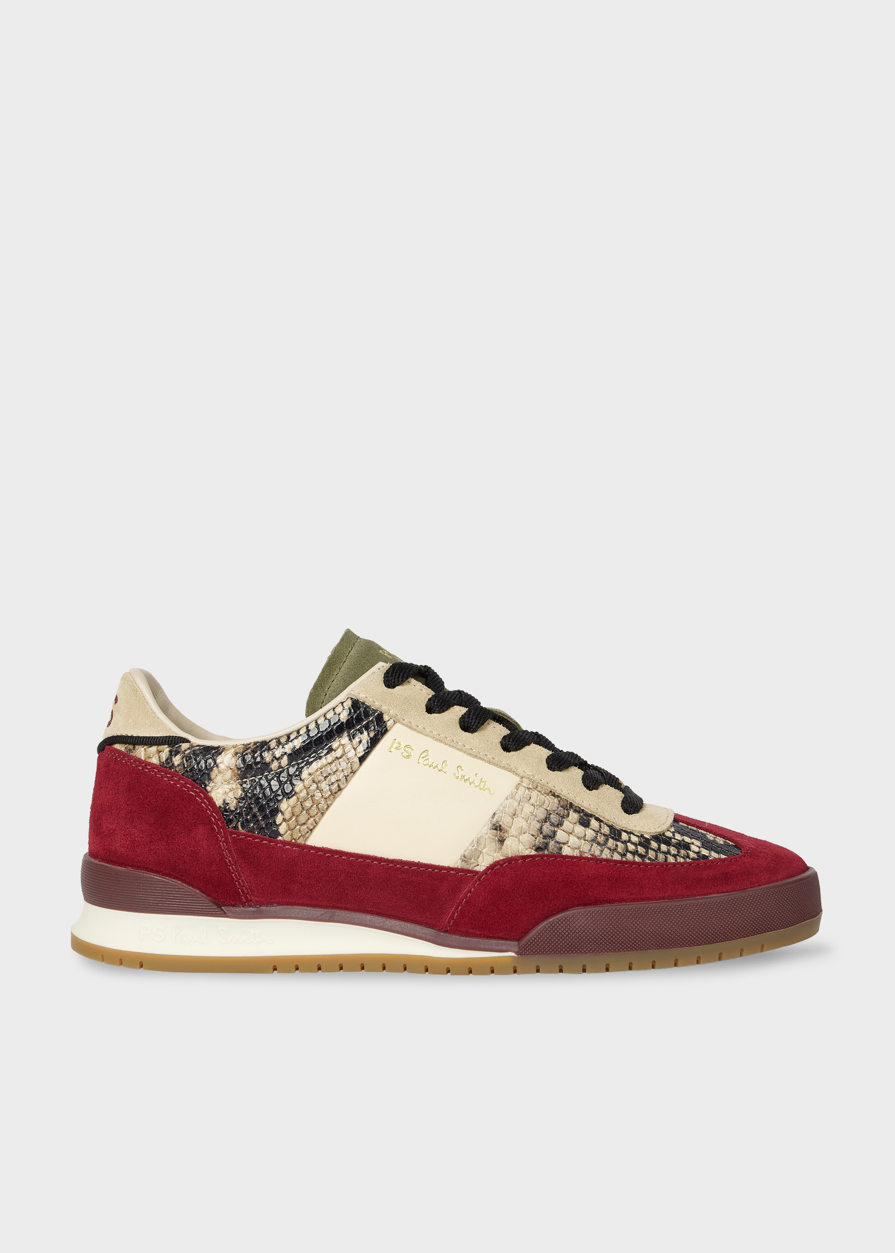Women's Burgundy Snake 'Dover' Trainers