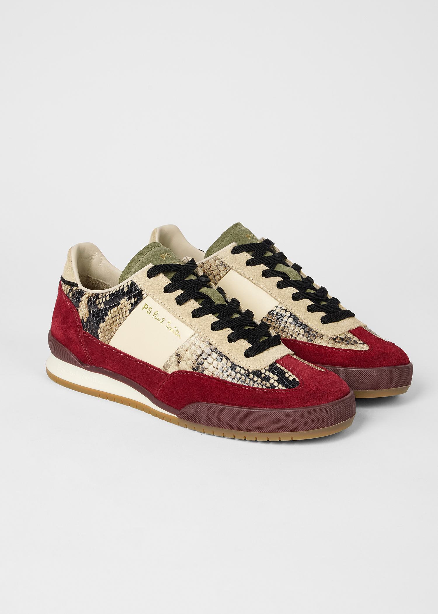 Women's Burgundy Snake 'Dover' Trainers