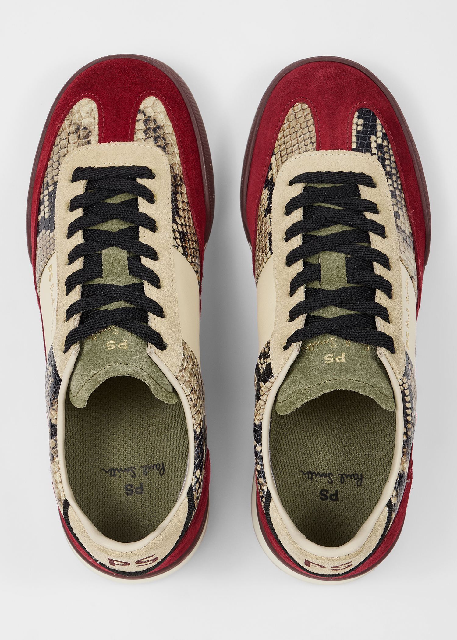 Women's Burgundy Snake 'Dover' Trainers