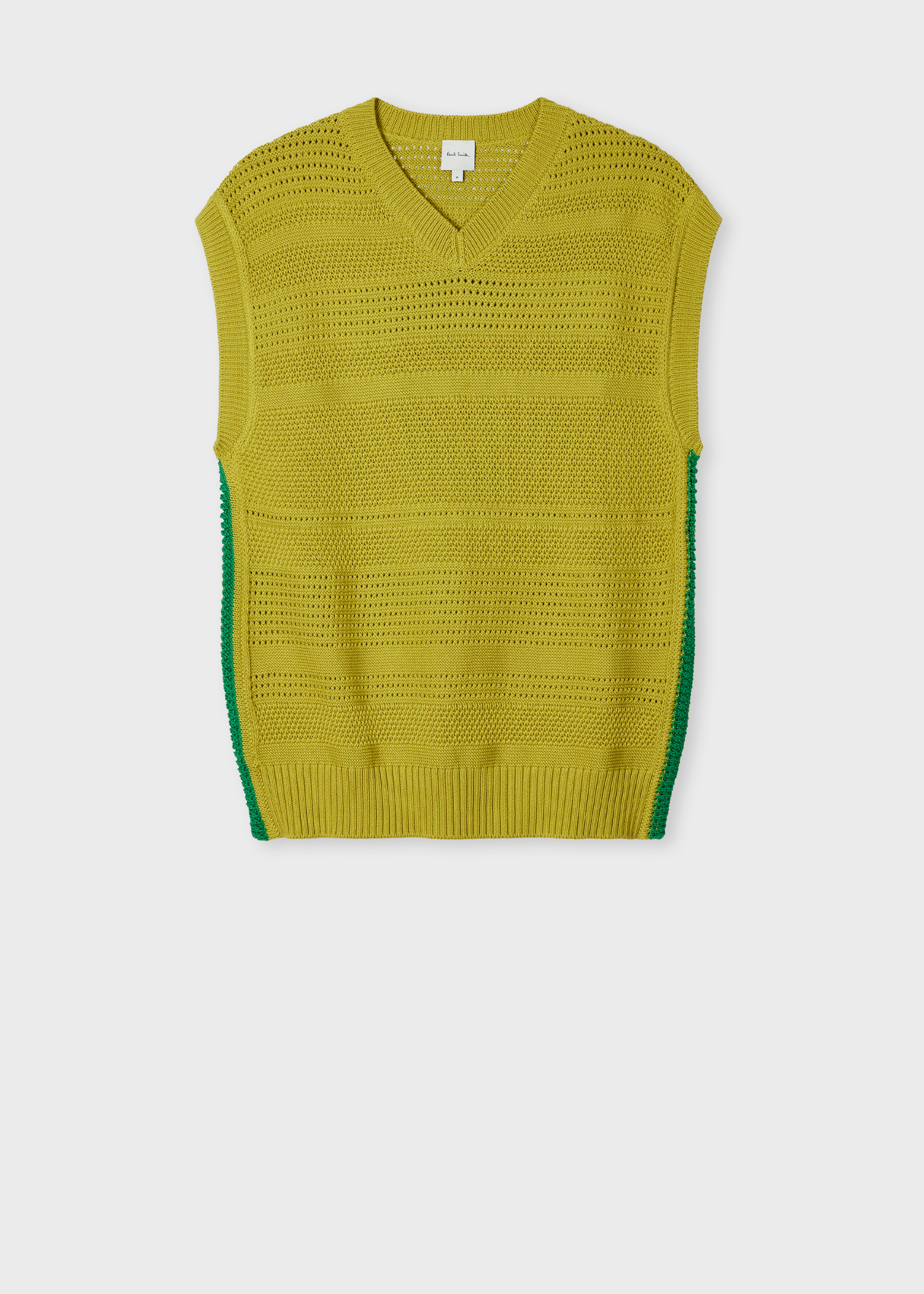 Lime Textured Cotton Knitted Vest