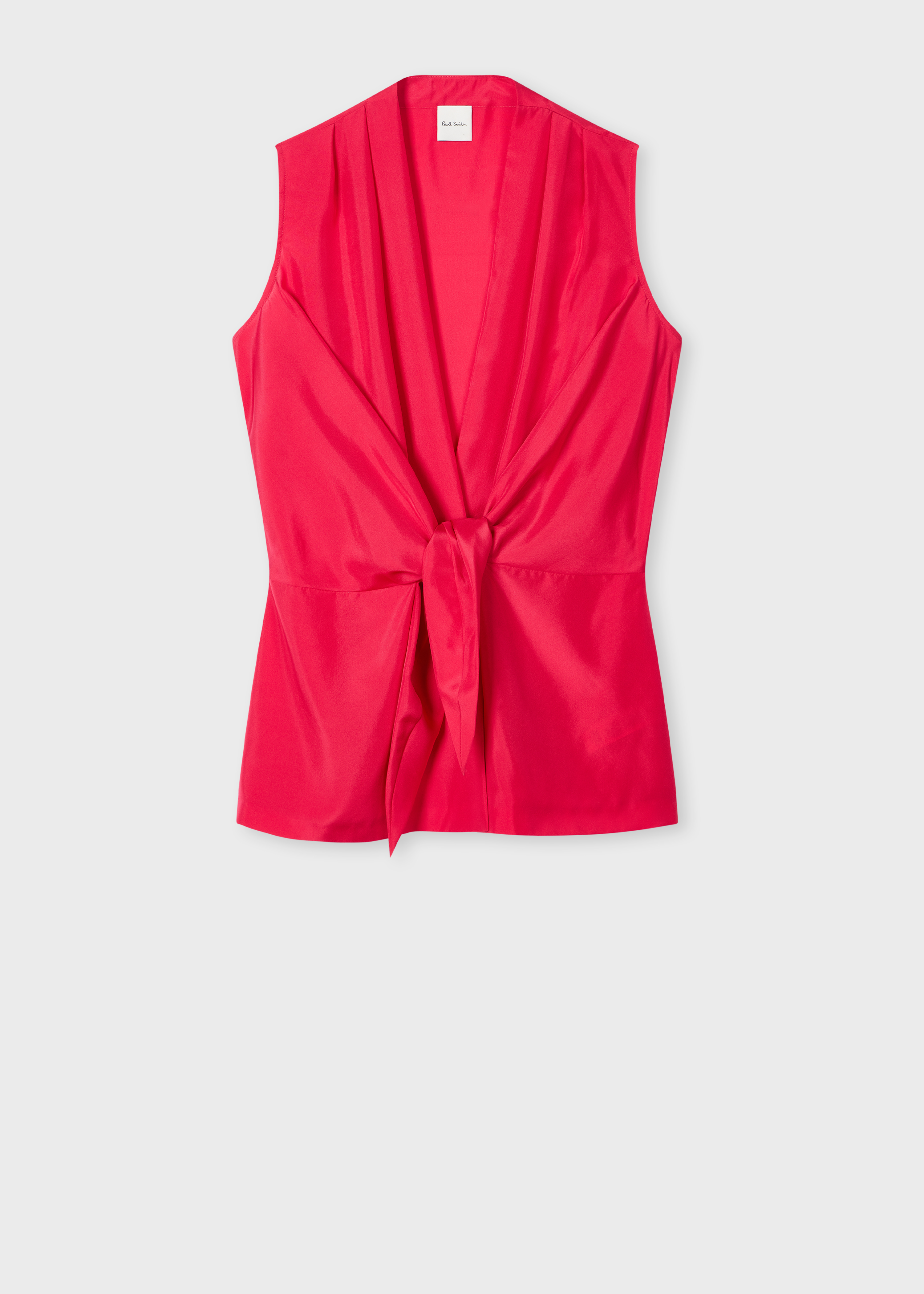 Women's Fuchsia Silk Front Tie Top