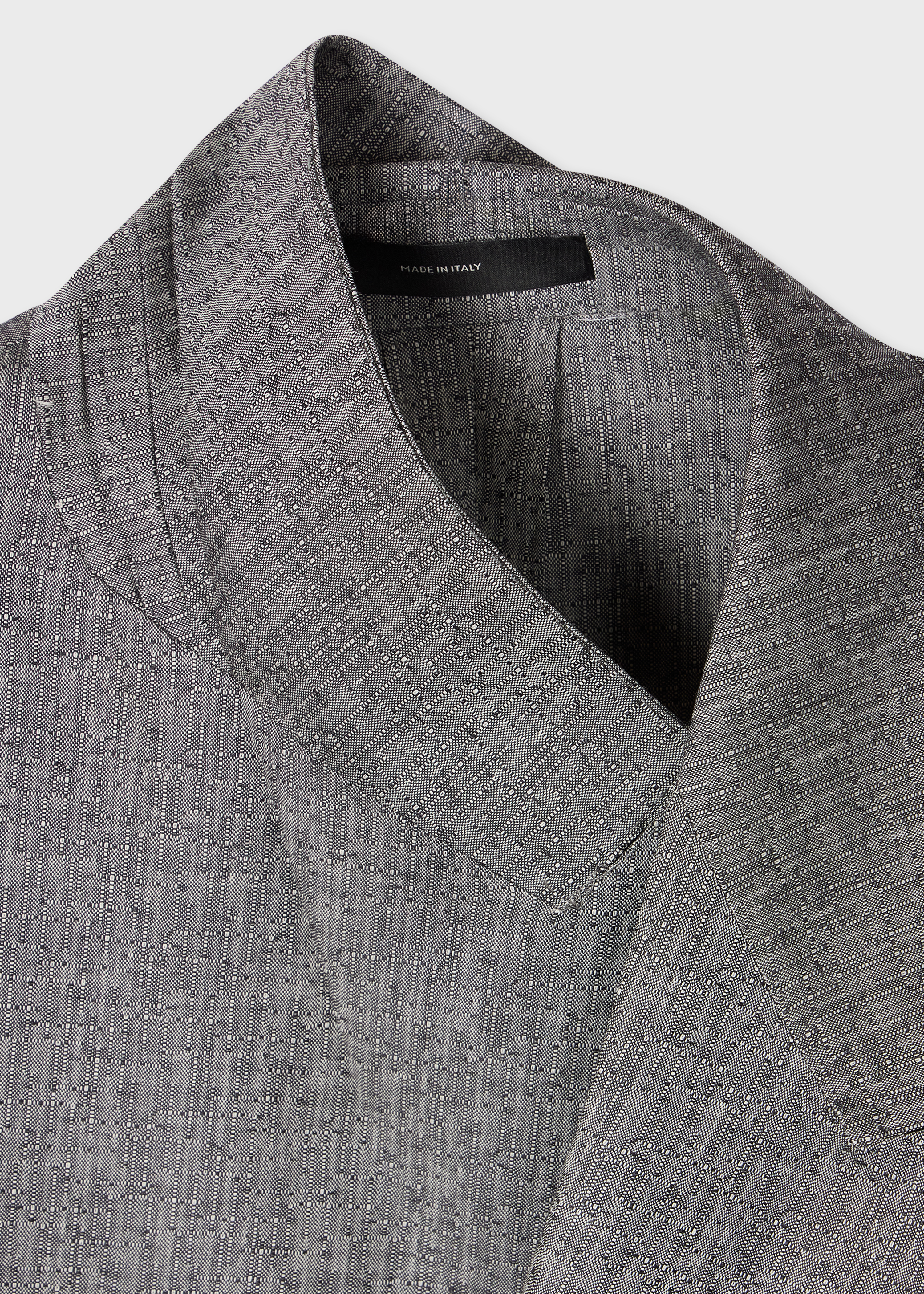Grey Wool Jacquard Double-Breasted Blazer