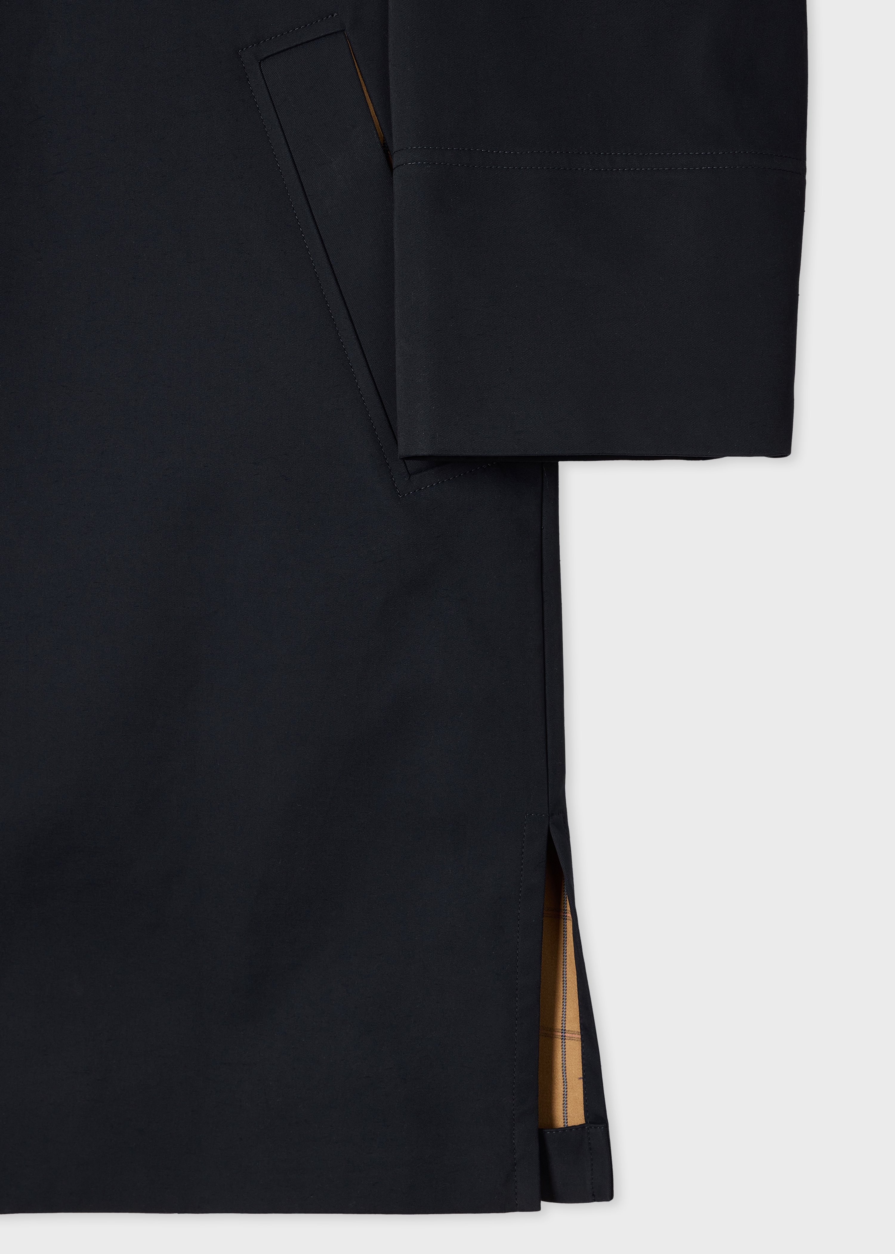 Women's Blue Cotton-Blend Hooded Coat