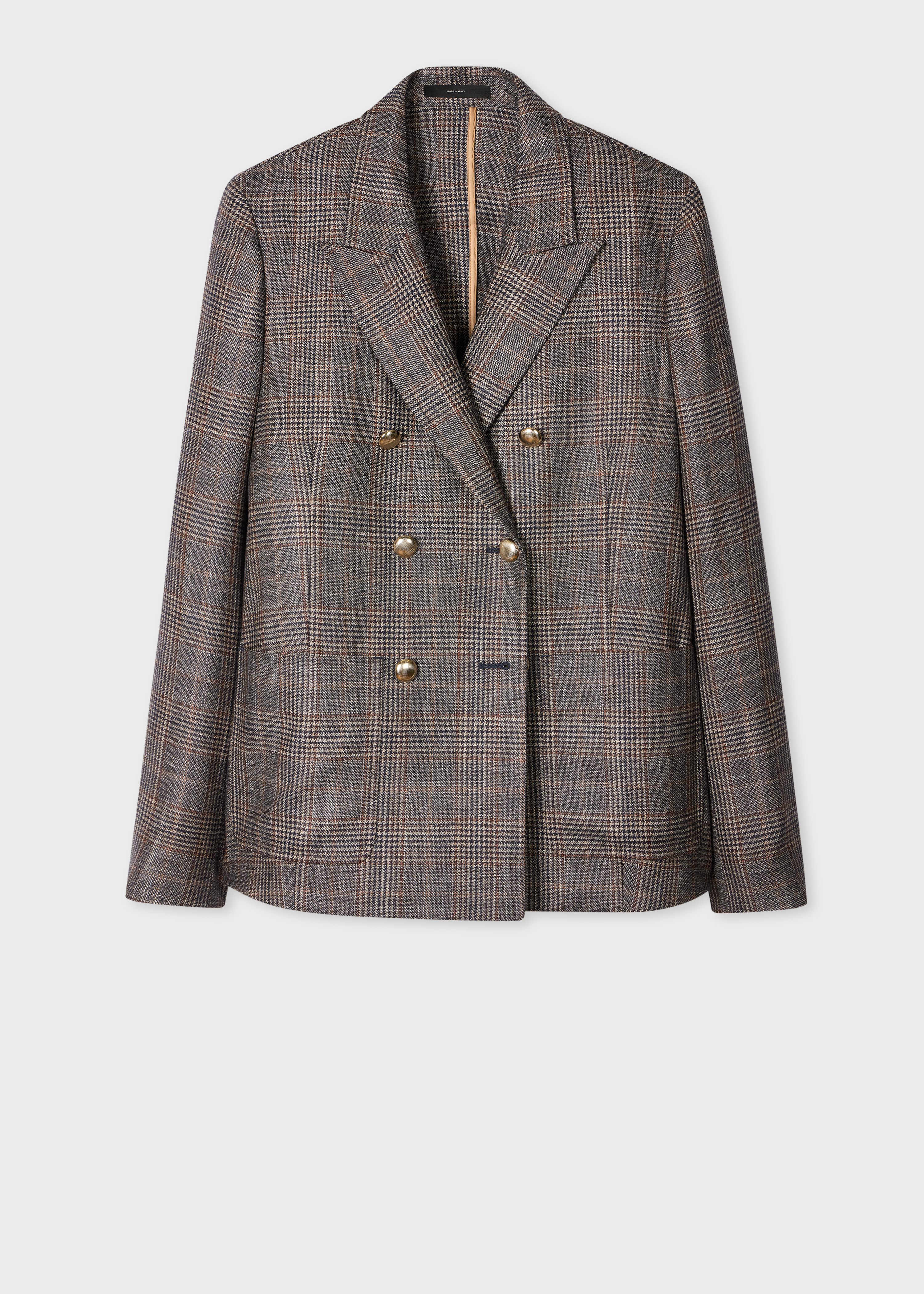 Women's Check Double Breasted Blazer