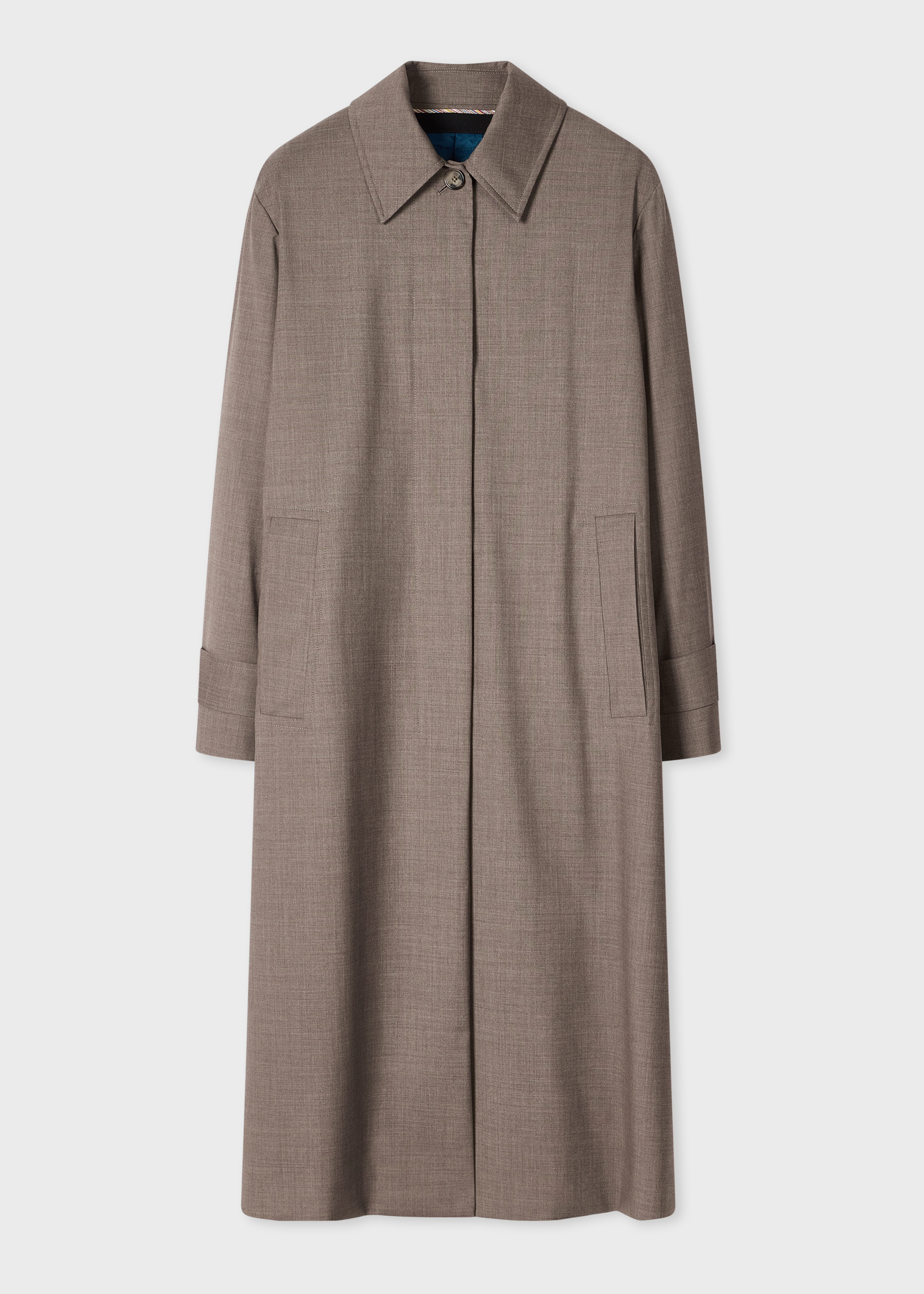 Women's Brown Melange 'Storm System' Wool Mac