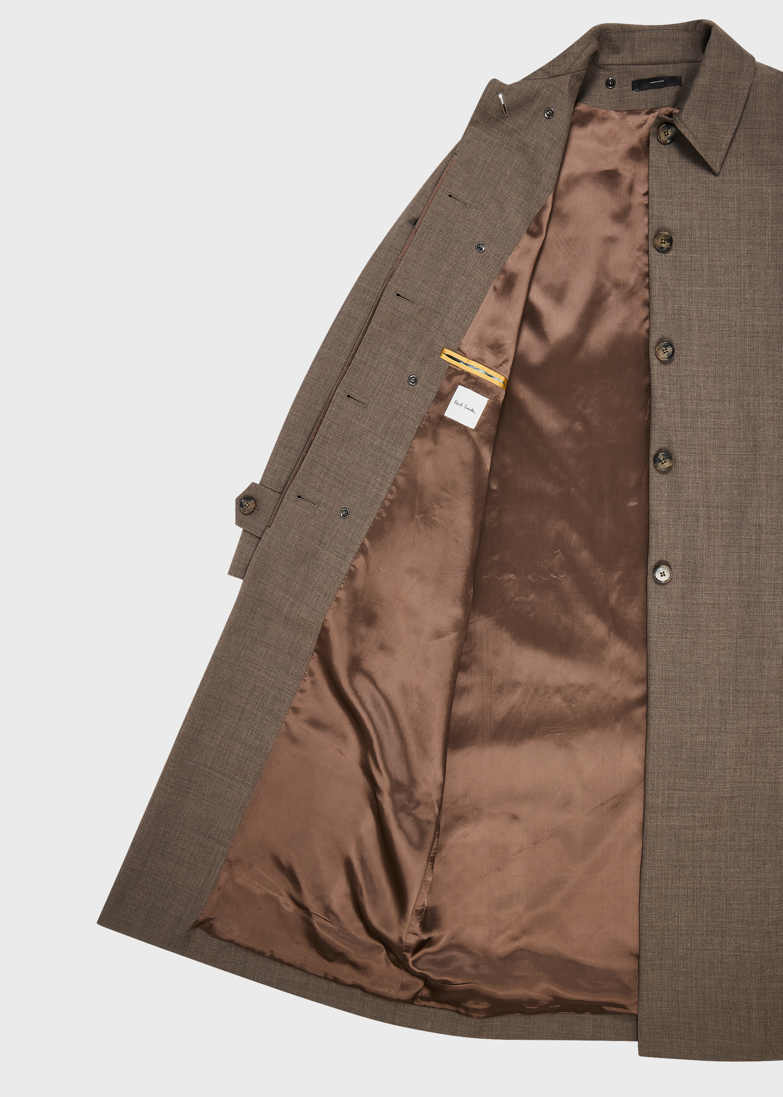 Women's Brown Melange 'Storm System' Wool Mac