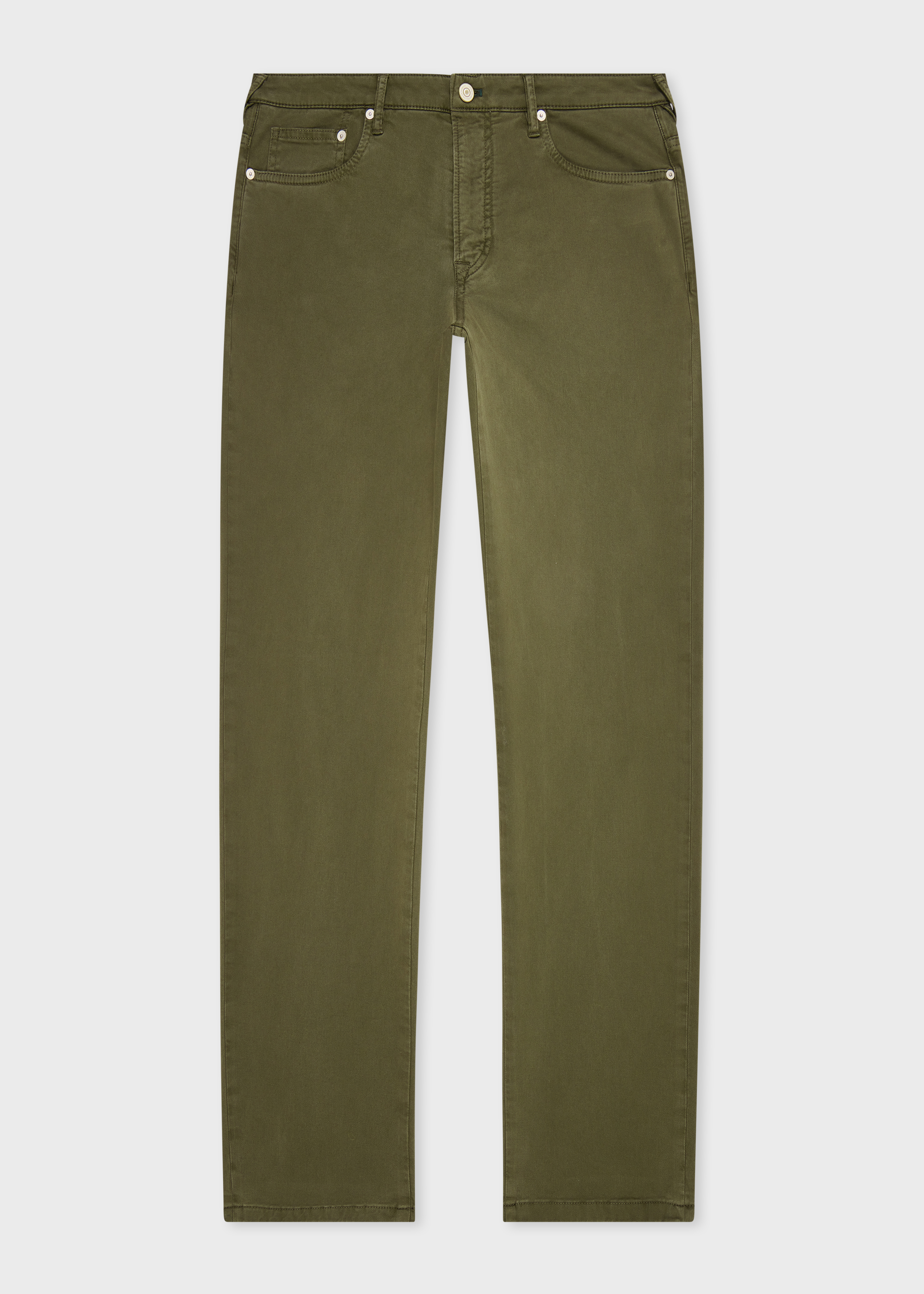 Relaxed Tapered-Fit Khaki Stretch Cotton-Twill Jeans